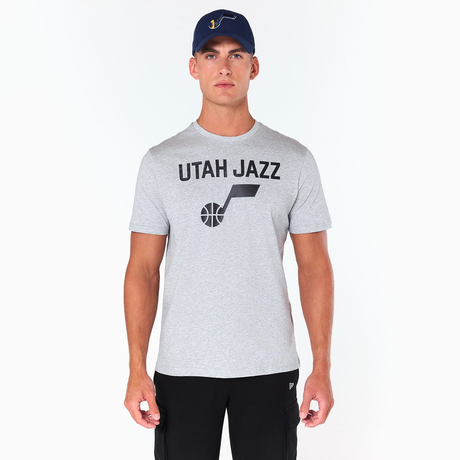 Utah Jazz Team Logo New Era NBA T-Shirt Grau