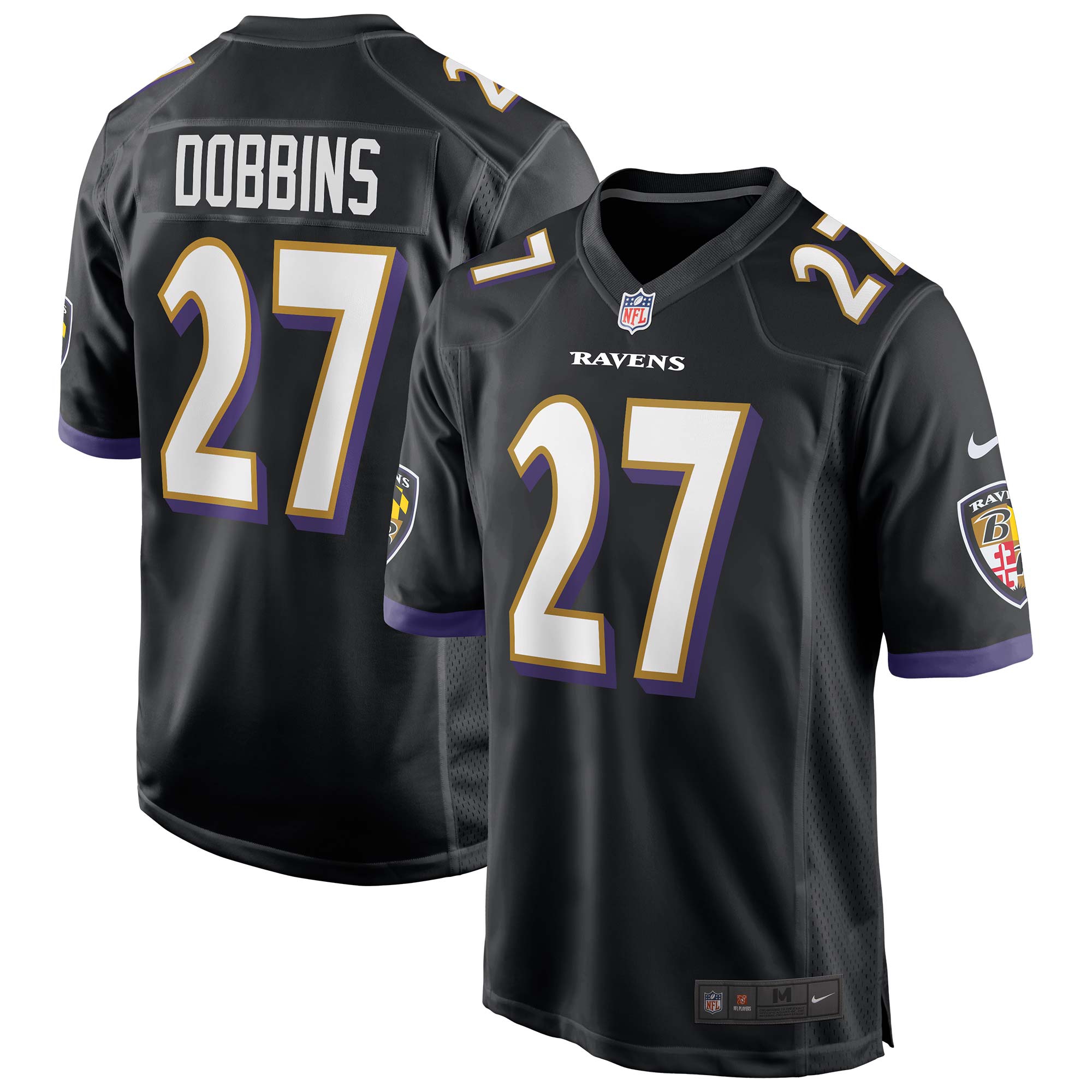 J.K. Dobbins #27 Baltimore Ravens Nike Game NFL Trikot Alternate Schwarz