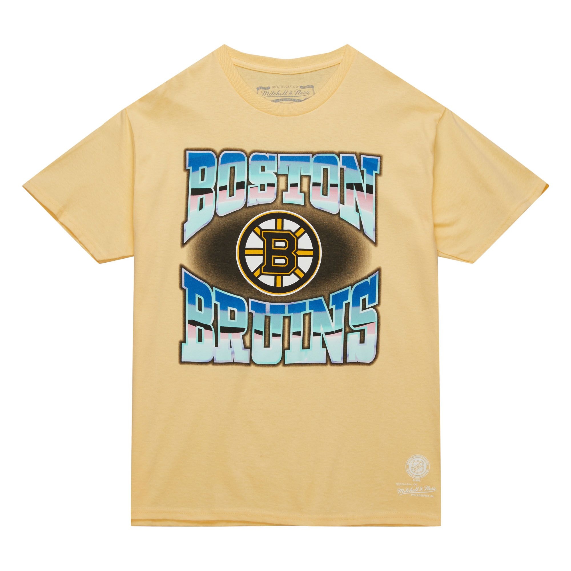 Boston Bruins Stateside Pastel Mitchell & Ness NHL T-Shirt Gelb