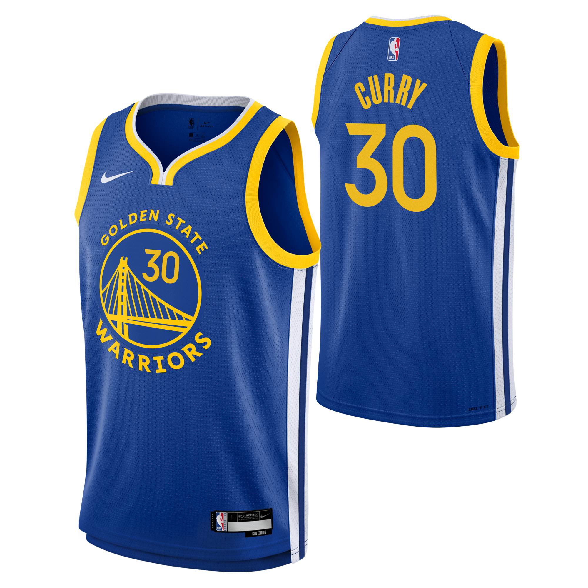 Steph Curry #30 Golden State Warriors Nike Swingman NBA Trikot Blau (YOUTH)