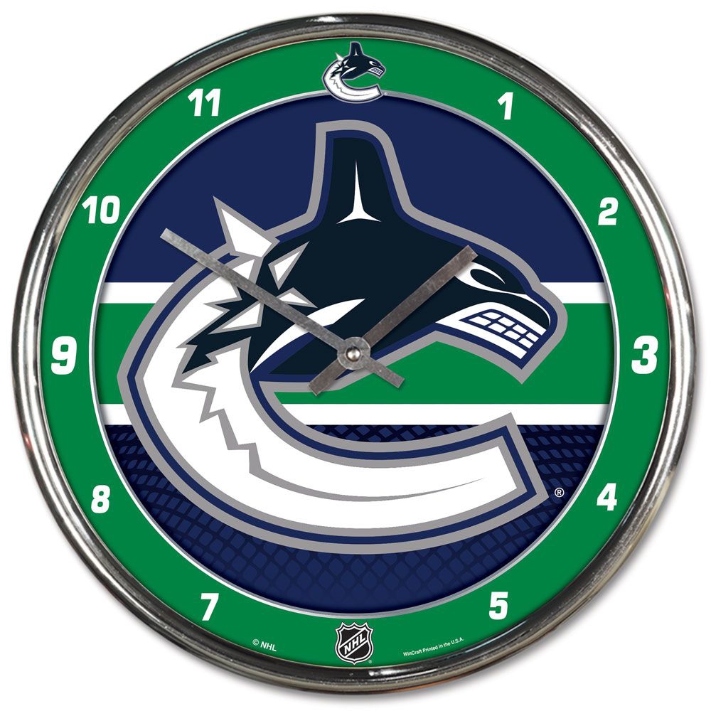 Vancouver Canucks Chrome NHL Wanduhr