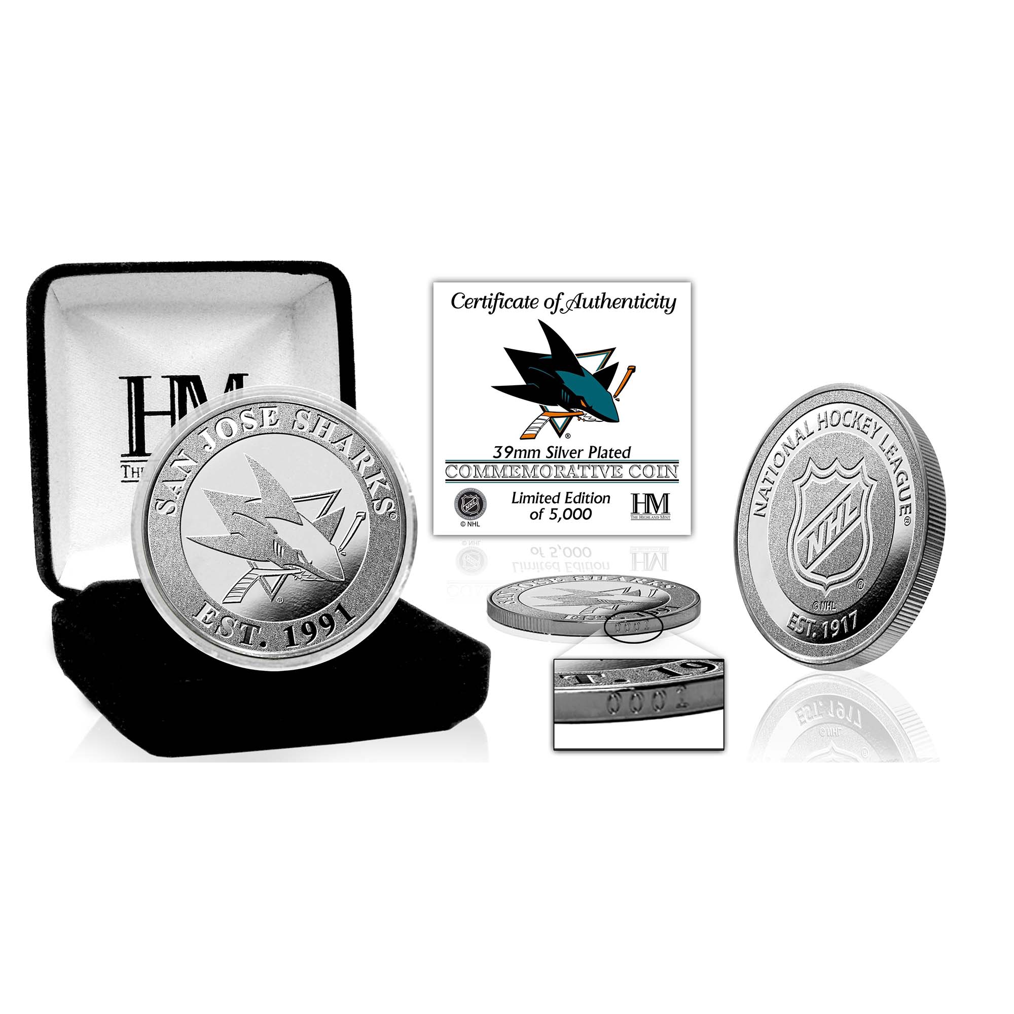 San Jose Sharks NHL Team Silver Mint Coin