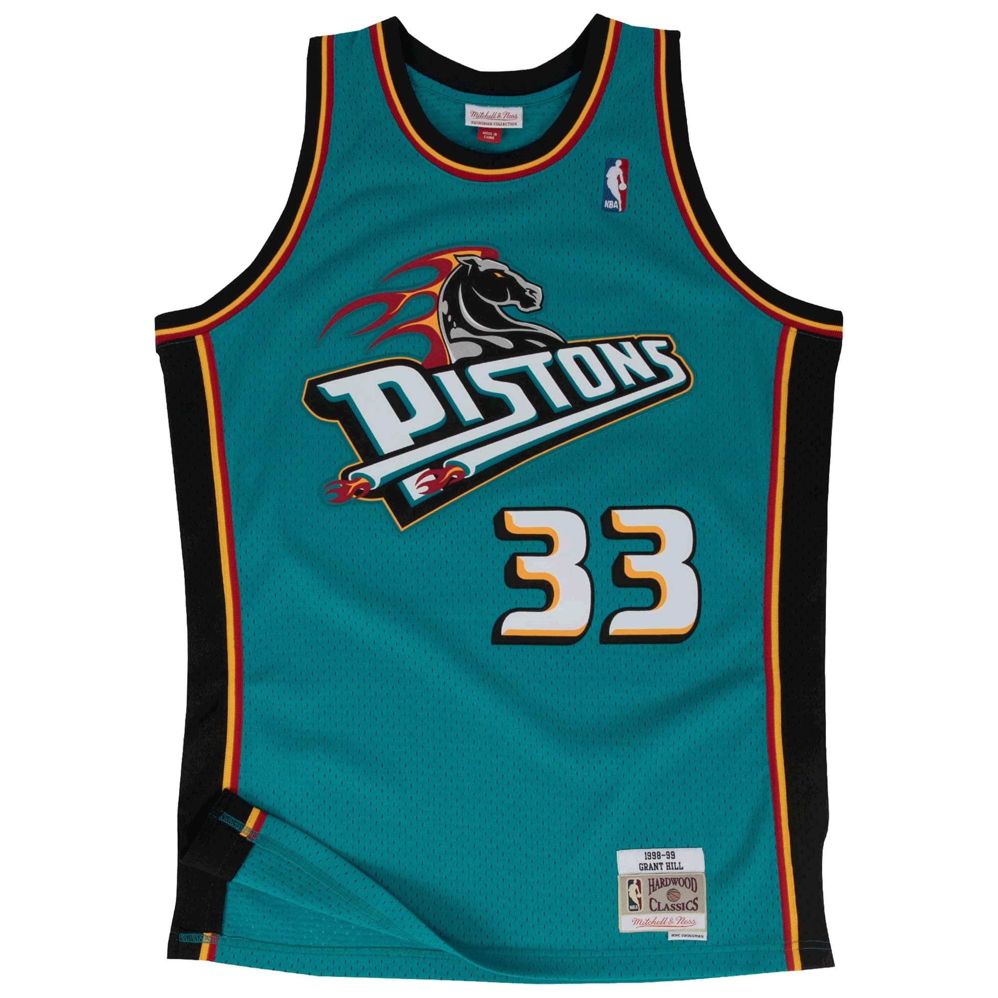 Grant Hill #33 Detroit Pistons 1998-99 Mitchell & Ness Swingman NBA Trikot Türkis