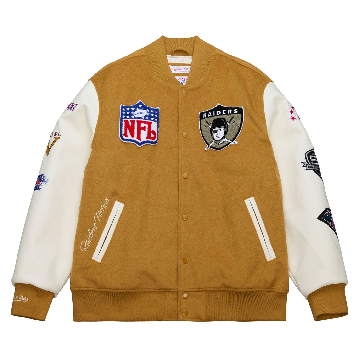 Oakland Raiders Dusted Varsity NFL Jacke Braun/Créme