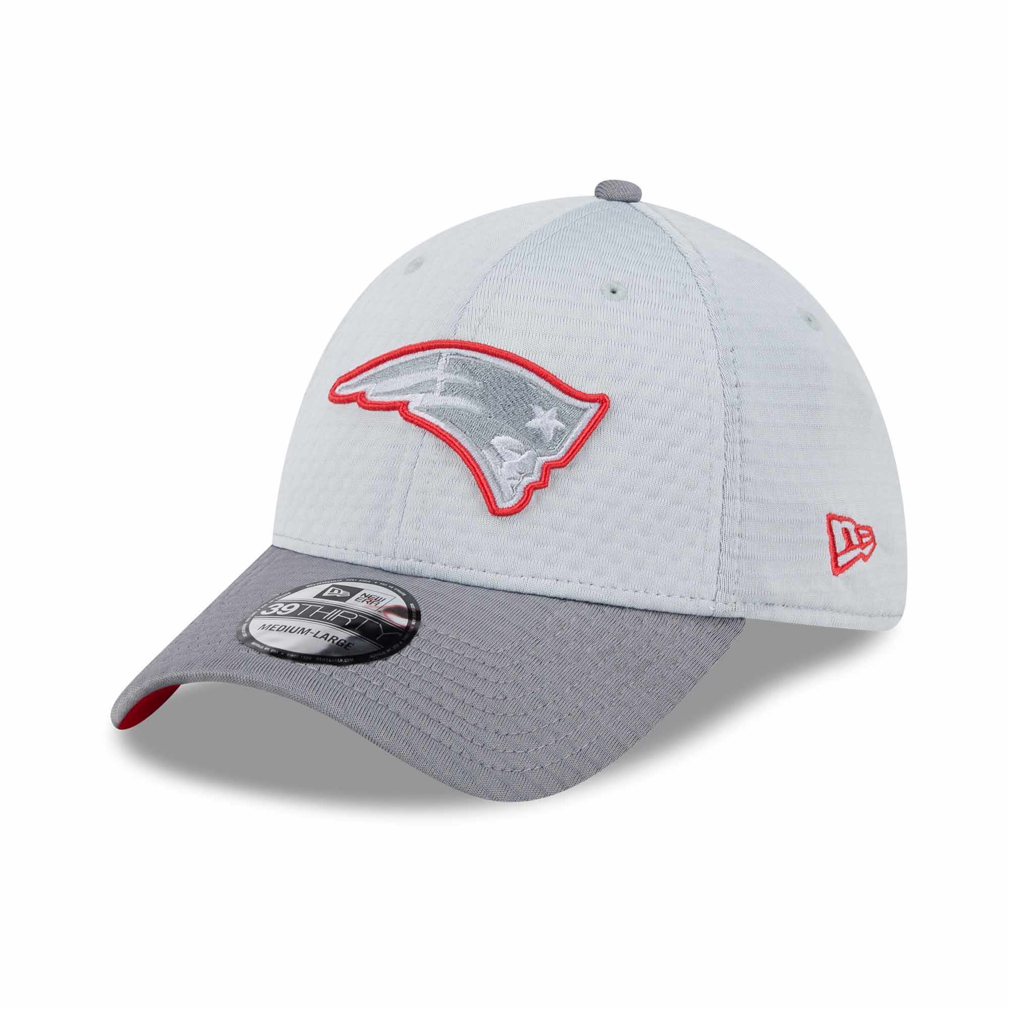 New England Patriots 2024 NFL Training Camp New Era 39THIRTY Flex Cap Grau
