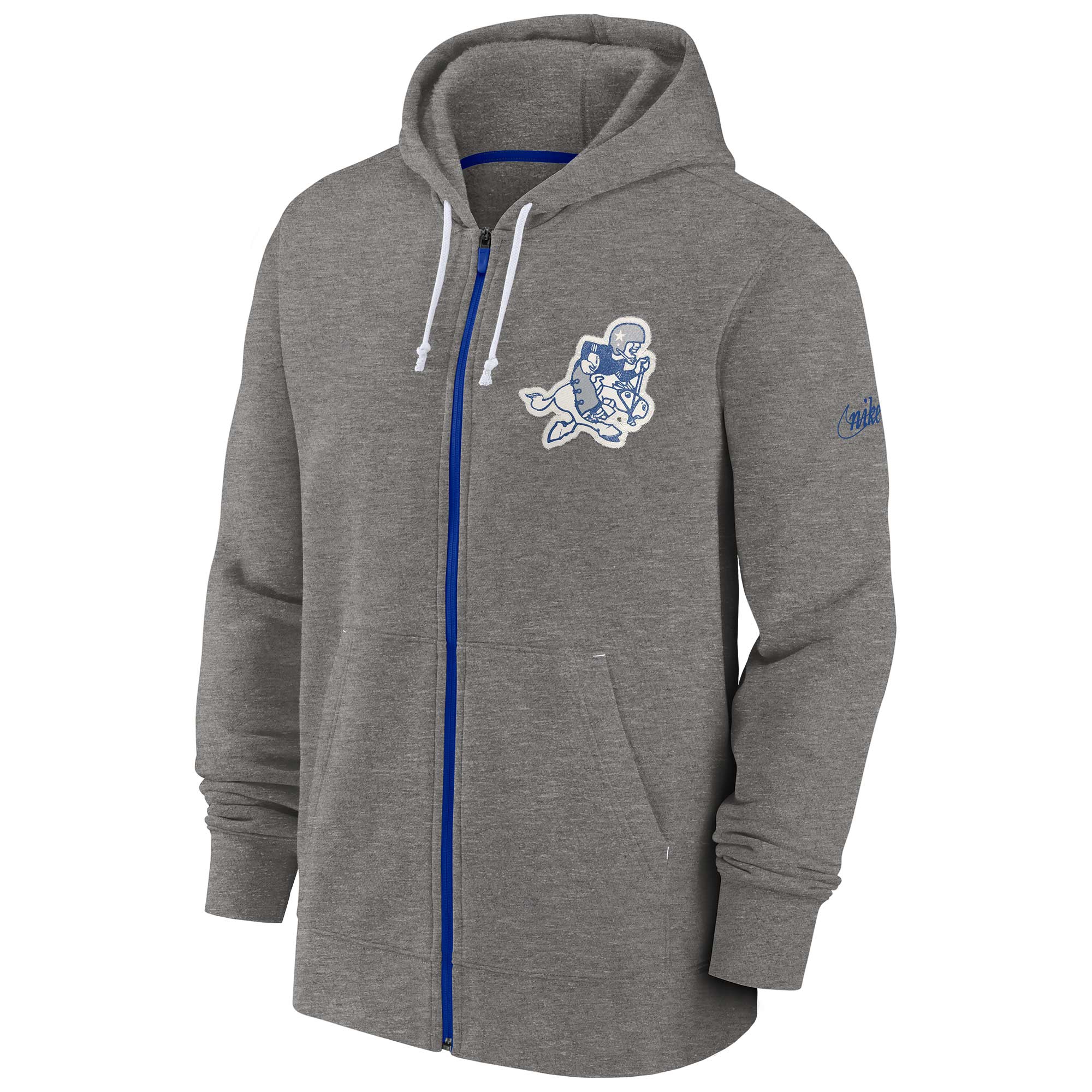Dallas Cowboys Historic Nike NFL Full-Zip Fleece Hoodie Grau