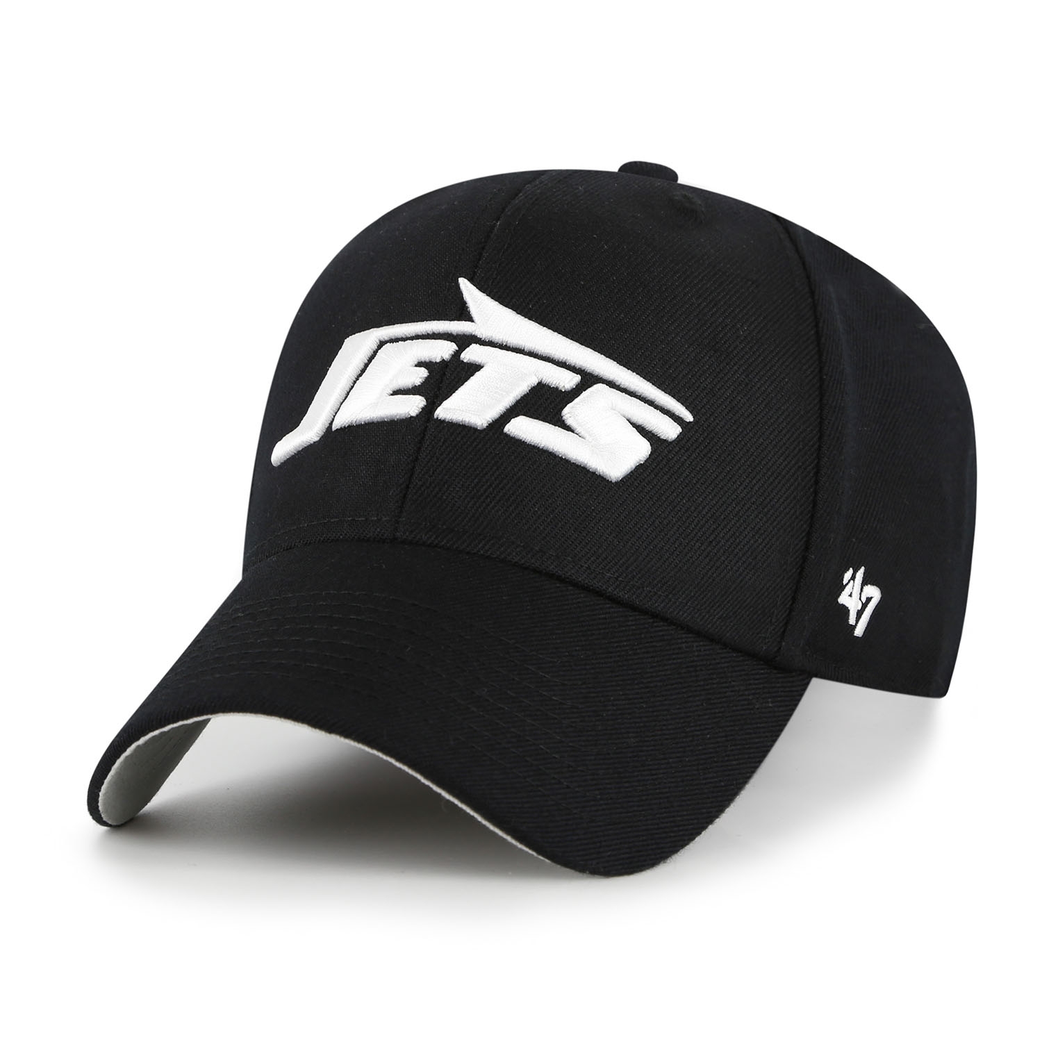 New York Jets Black & White '47 MVP Adjustable NFL Cap Black