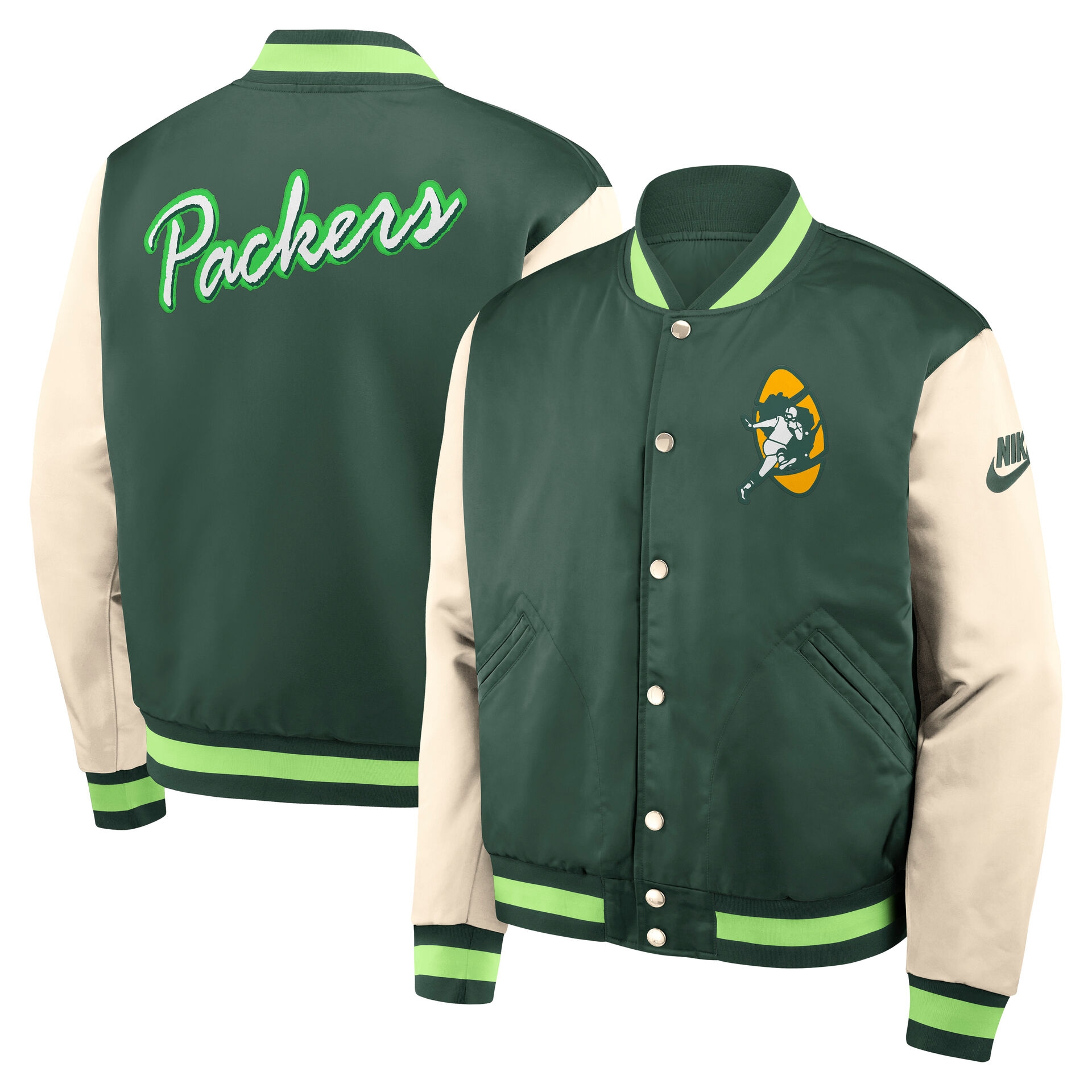 Green Bay Packers Rewind Legacy Bomber Jacke Grün/Cream