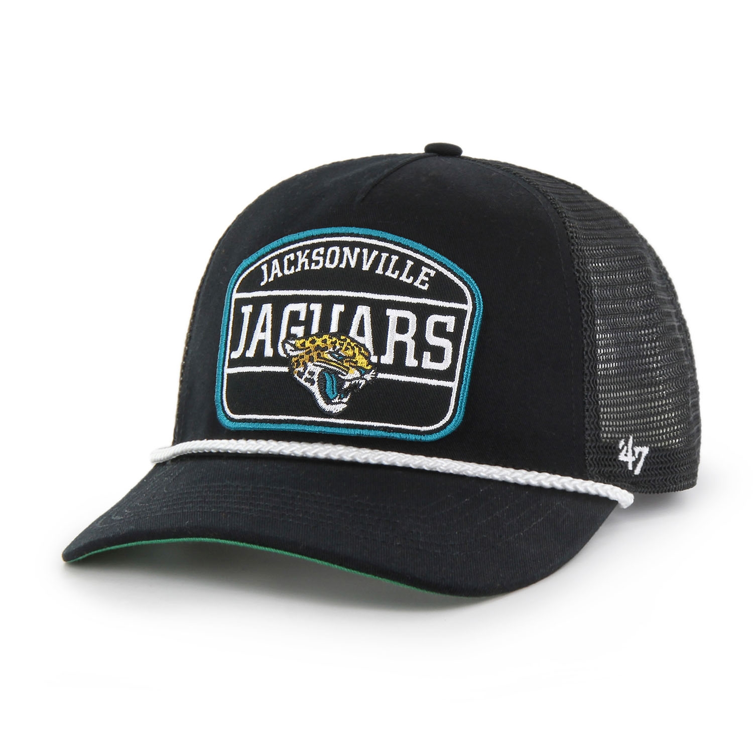 Jacksonville Jaguars Hone Rope '47 Hitch RF Snapback Trucker NFL Cap Black