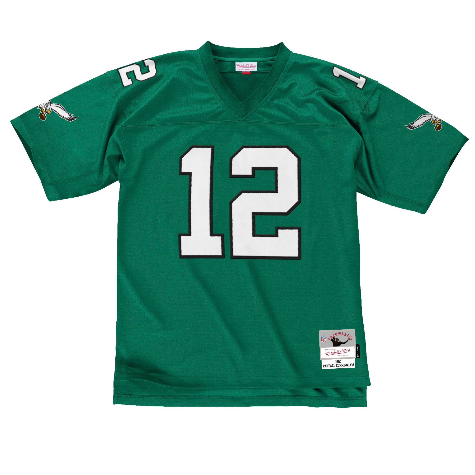 Randall Cunningham #12 Philadelphia Eagles 1990 Legacy Throwback NFL Trikot Grün