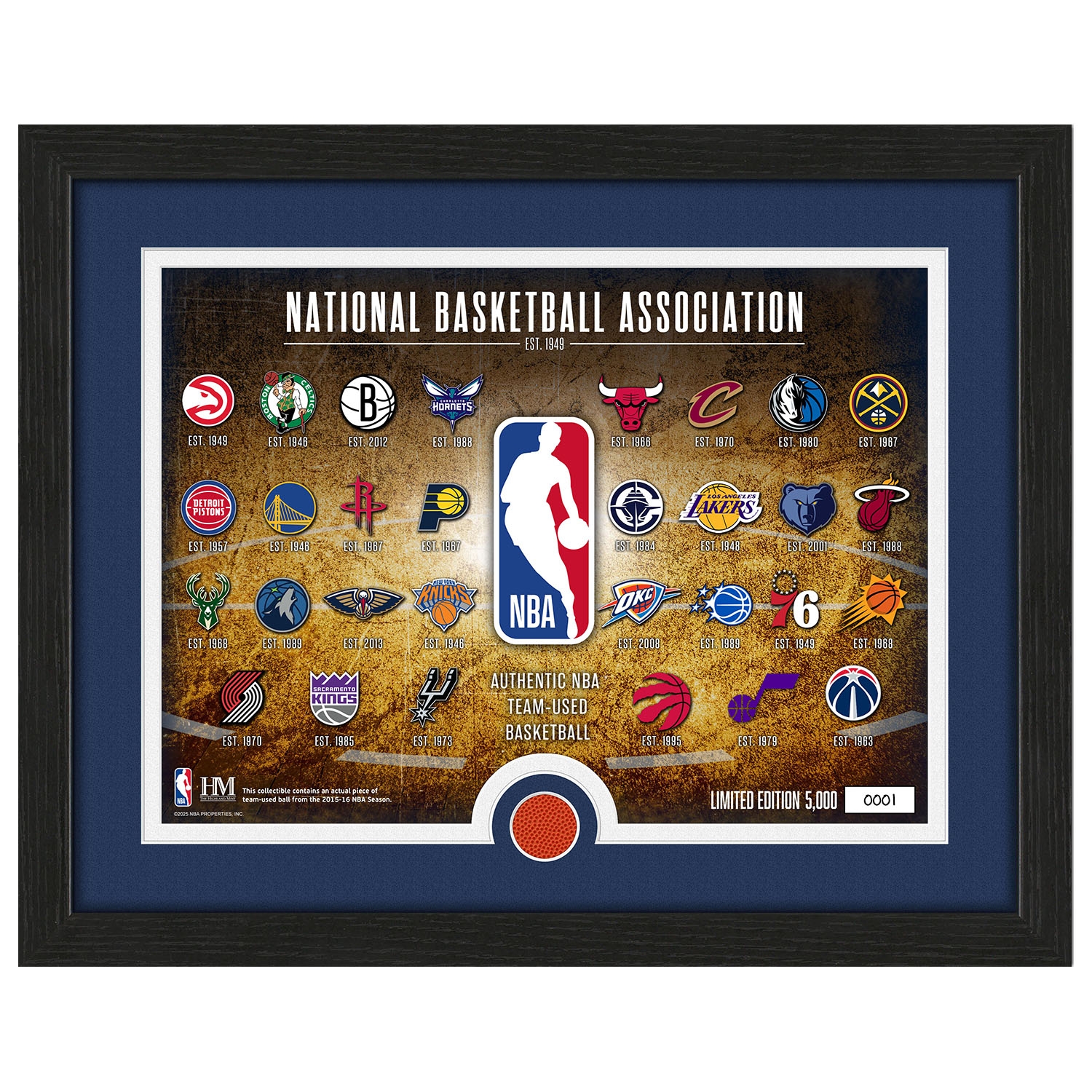 Highland Mint NBA Logos & Team-Used Basketball Bild