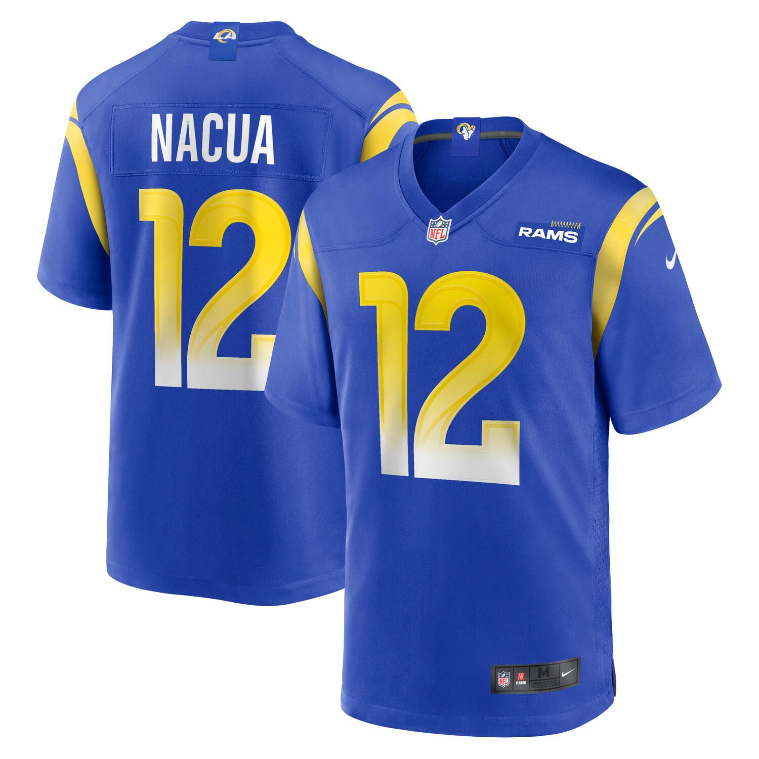 Puka Nacua #12 Los Angeles Rams Nike Game NFL Trikot Blau