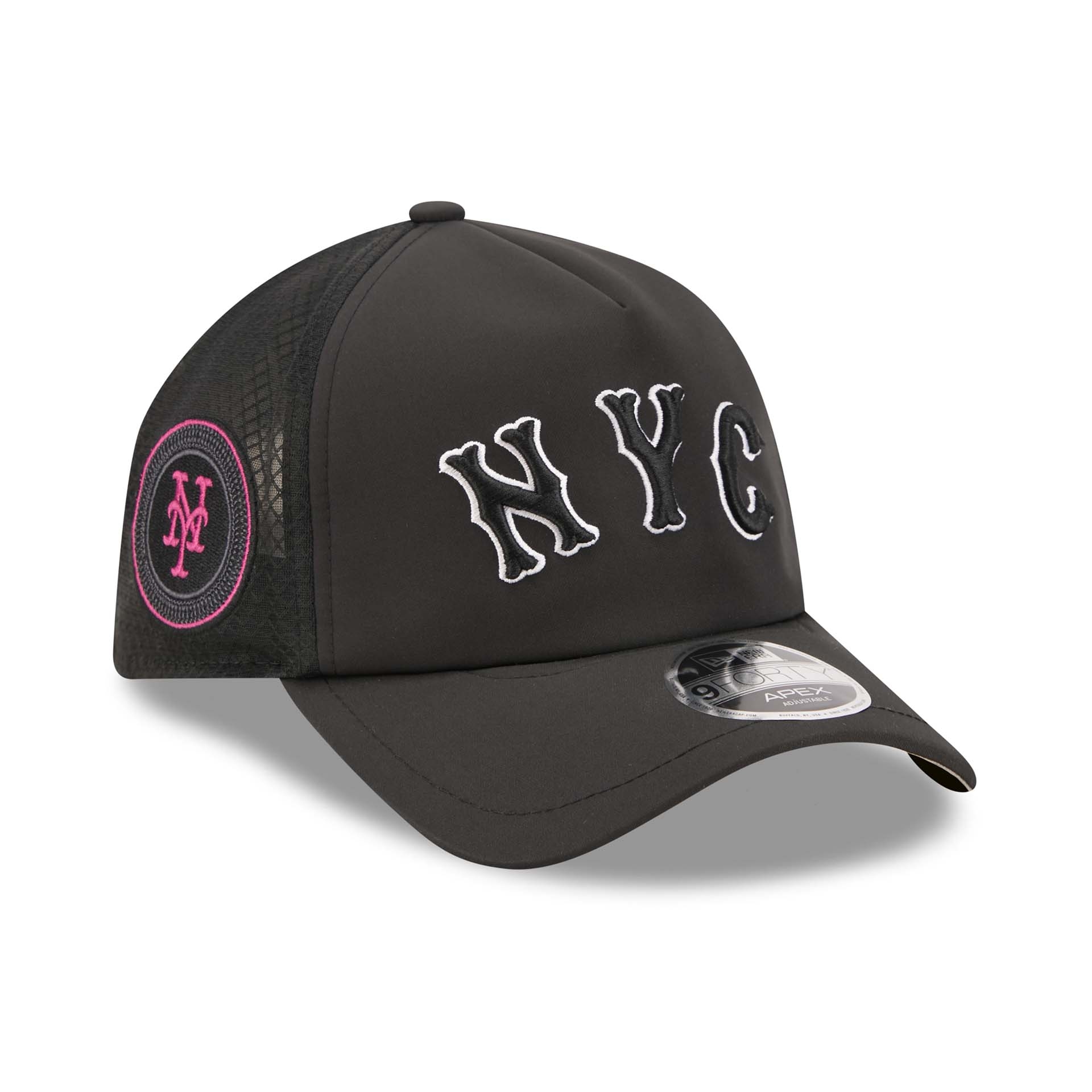 New York Mets 2026 MLB City Connect 9FORTY APEX Trucker Cap Schwarz