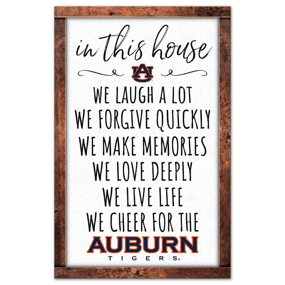 Auburn Tigers In This House NCAA Holzschild