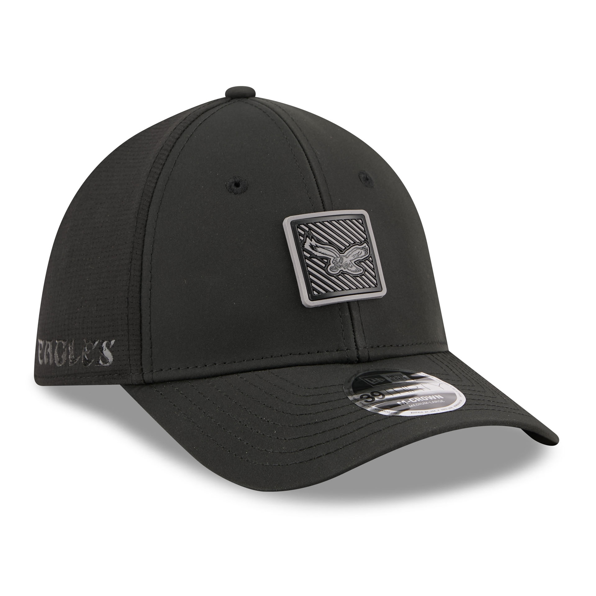 Philadelphia Eagles Black Historic Logo 2026 NFL Training Camp 39THIRTY Flex Cap