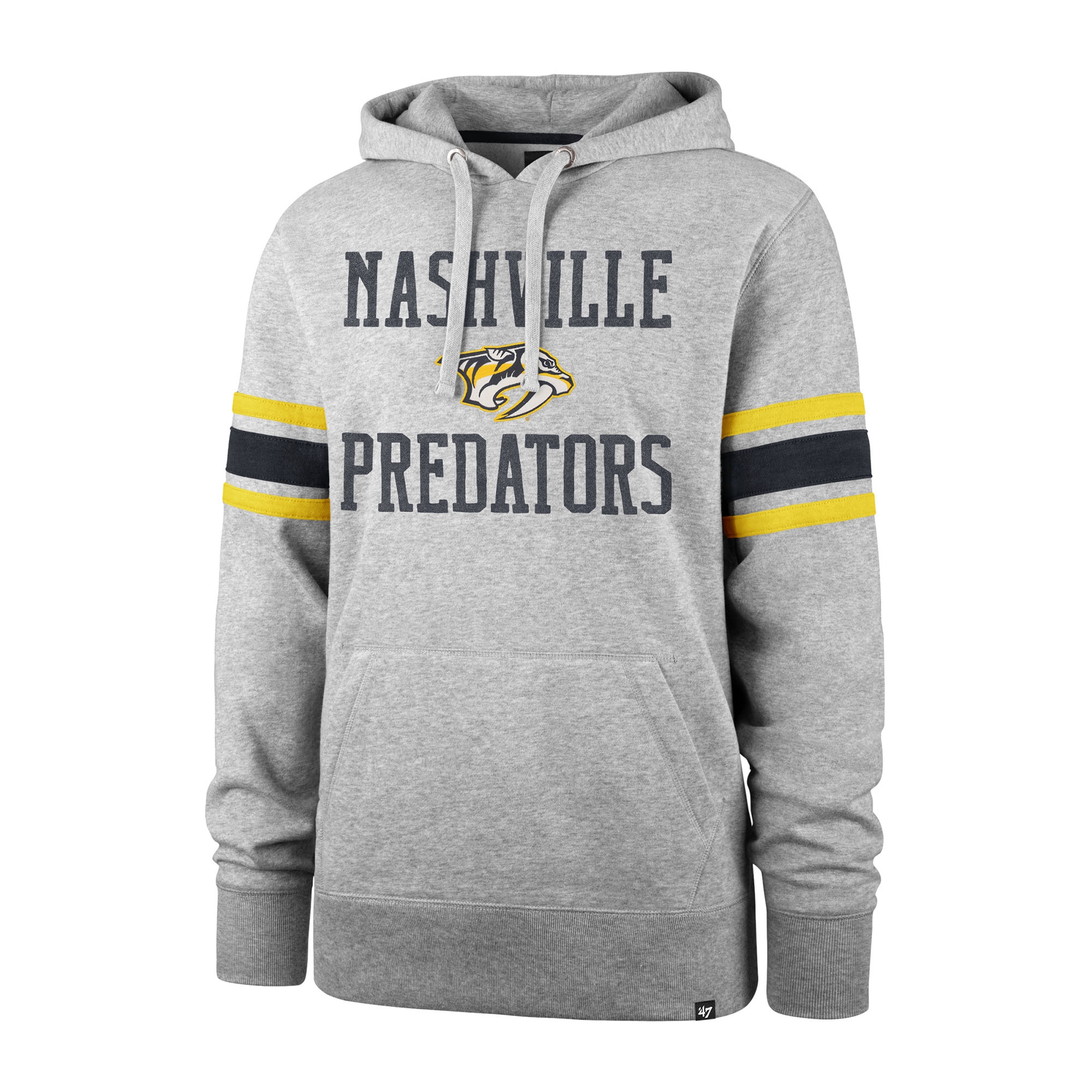 Nashville Predators Stripe Sleeve '47 Double Block NHL Hoodie Grau