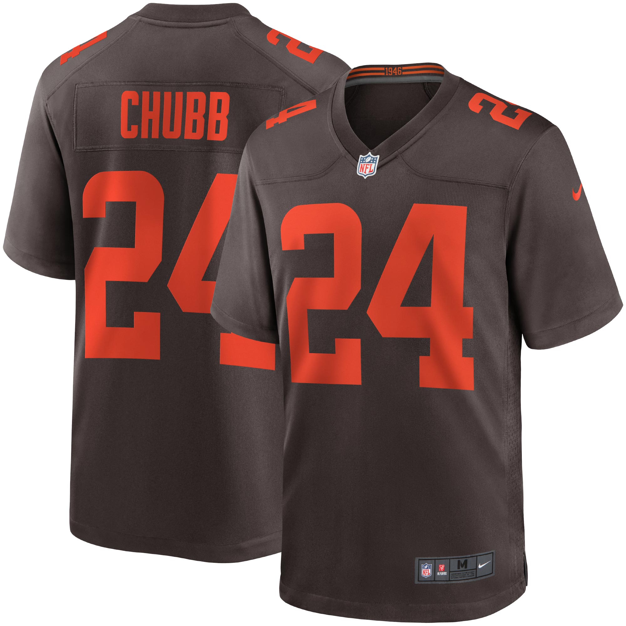 Nick Chubb #24 Cleveland Browns Nike Game NFL Trikot Alternate Braun