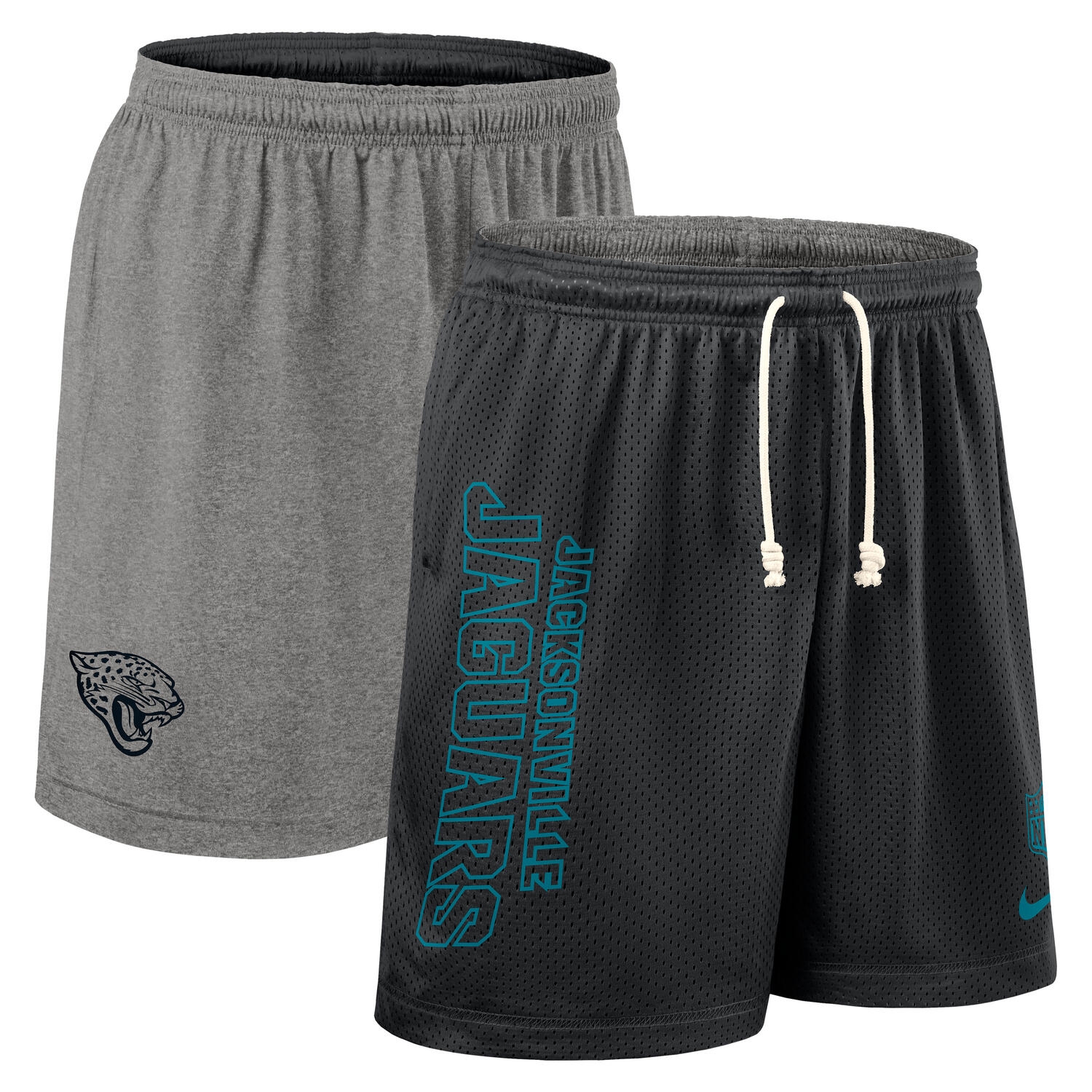 Jacksonville Jaguars 2025 NFL Sideline Reversible Mesh Nike Dri-FIT Shorts Schwarz