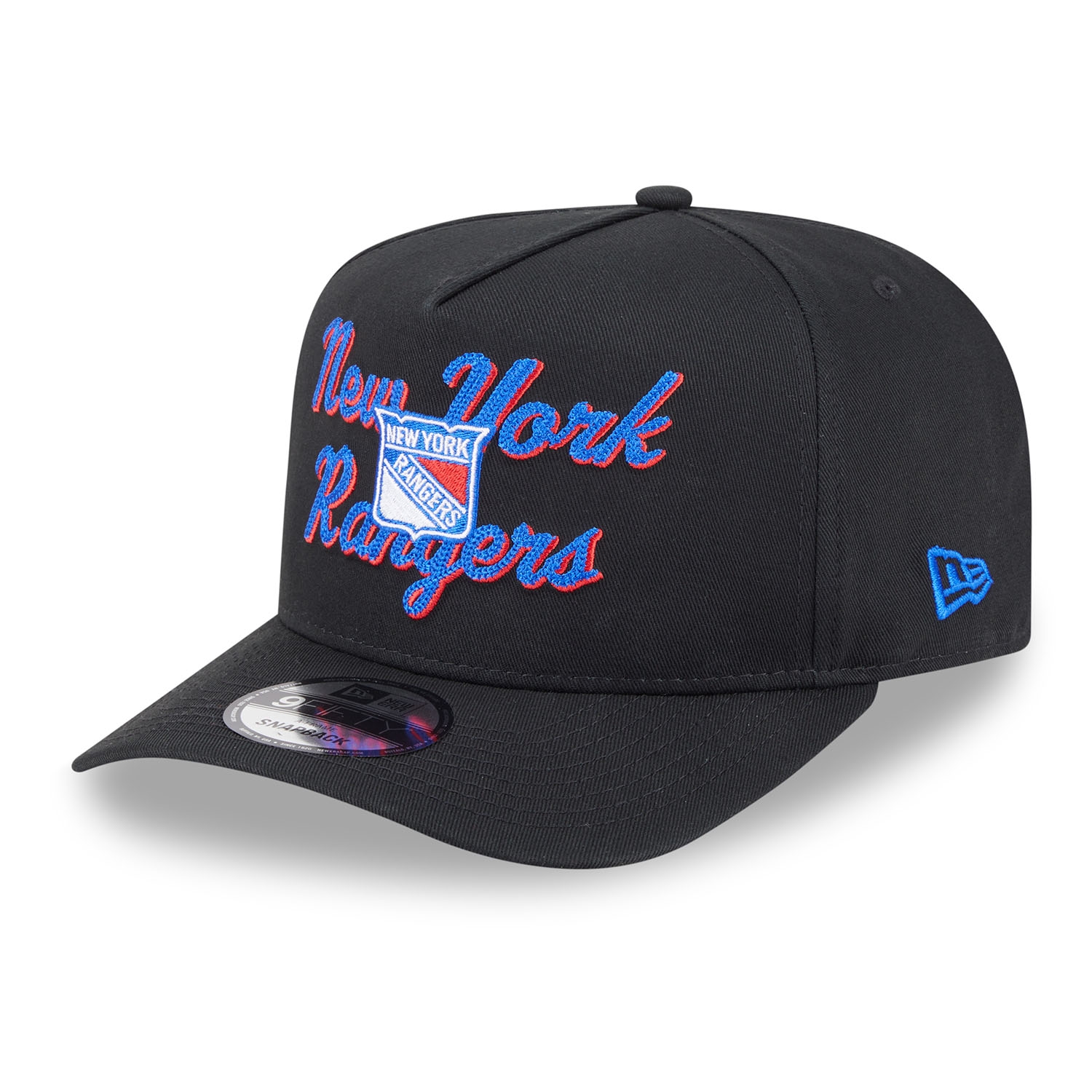 New York Rangers NHL Chainstitch 9FIFTY A-Frame Snapback Cap Schwarz