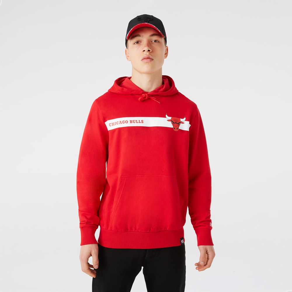Chicago Bulls Stripe New Era NBA Hoodie Rot