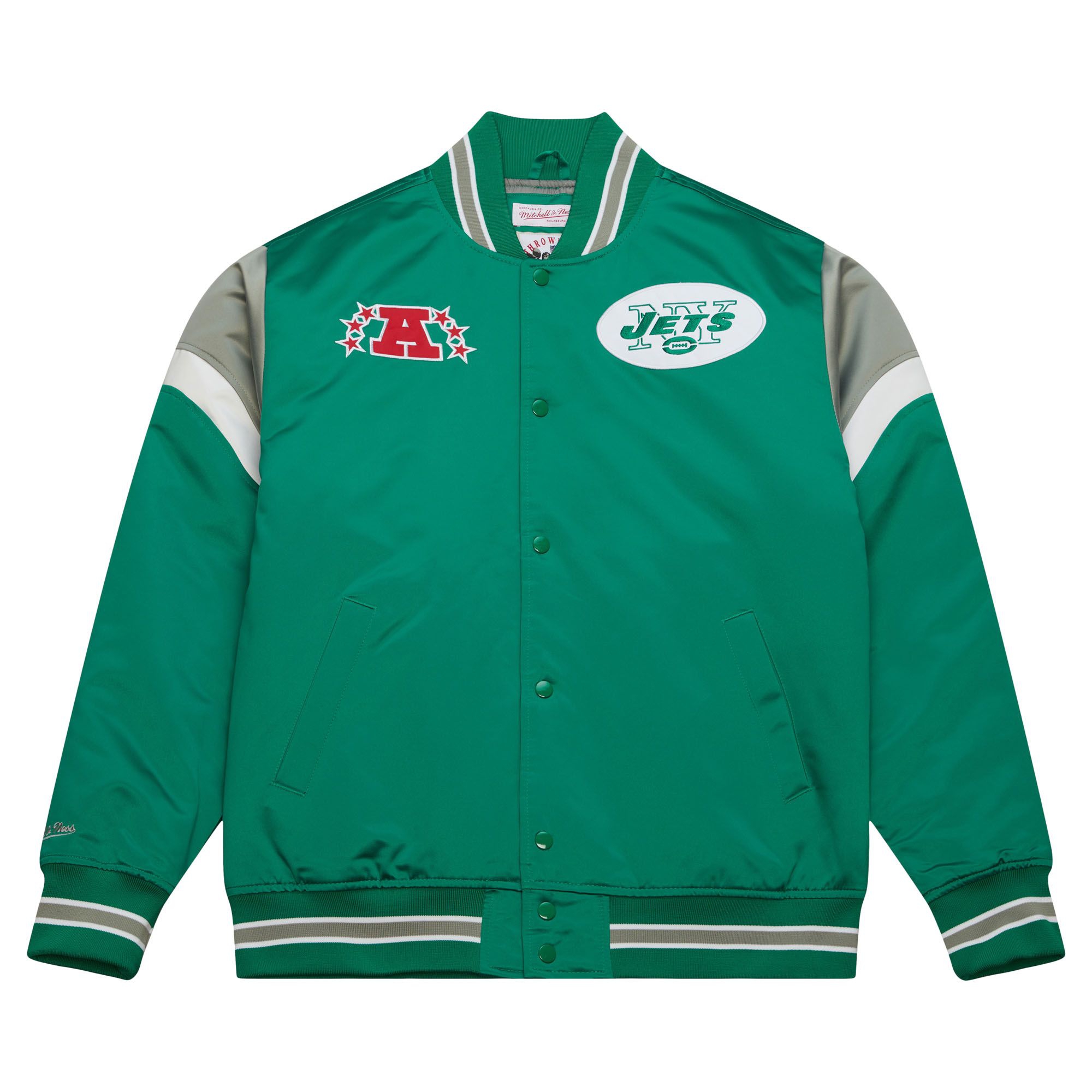New York Jets Mitchell & Ness Heavyweight Satin NFL Jacke