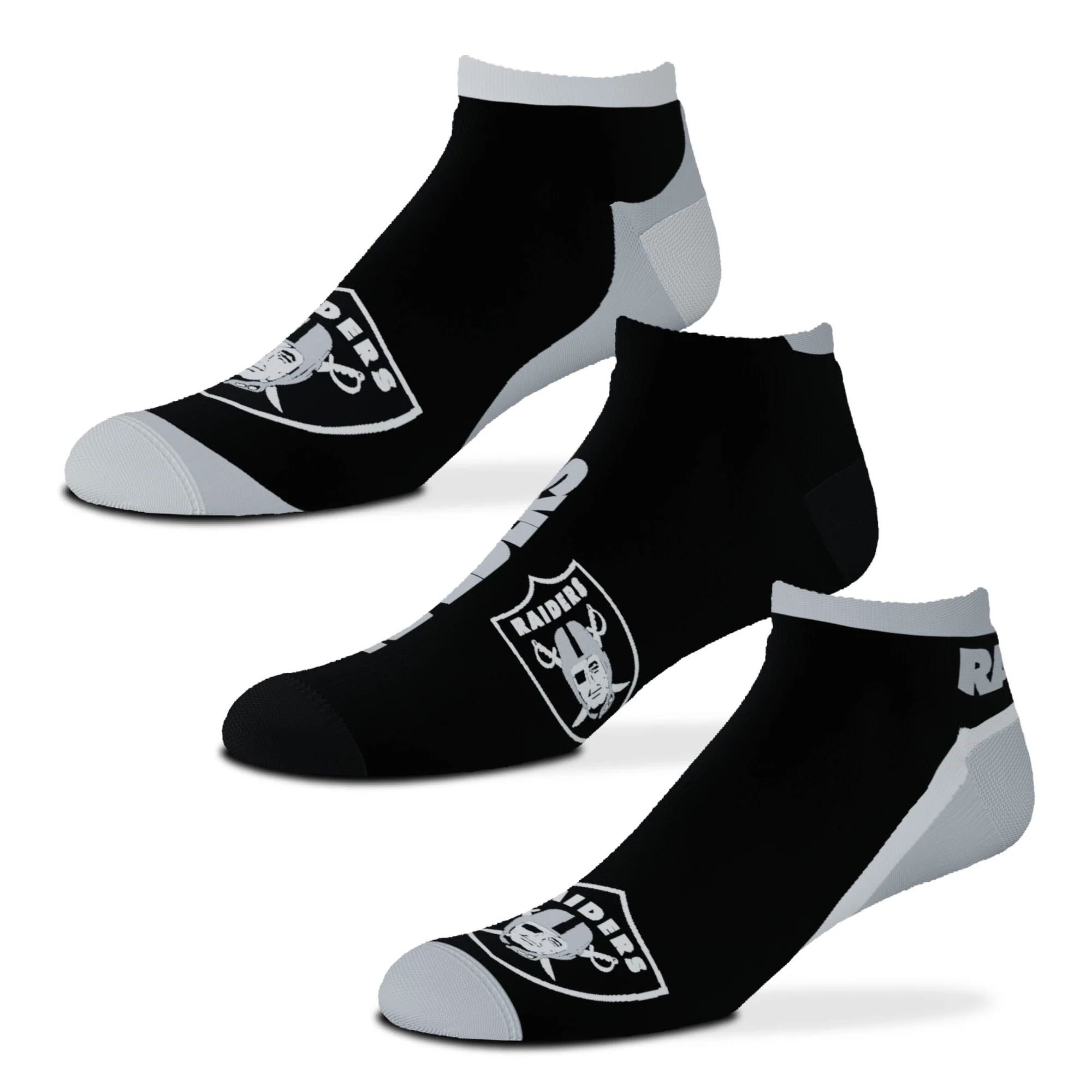Las Vegas Raiders No Show NFL Socks 3-Pack