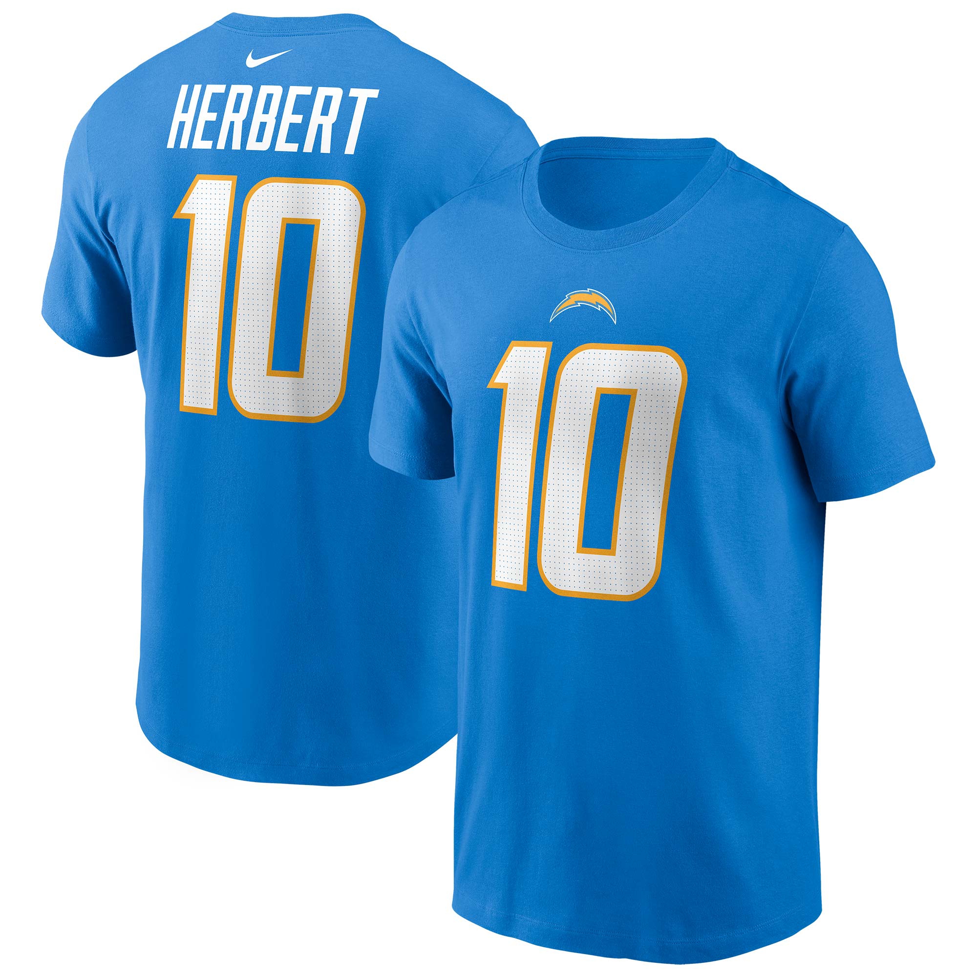 Justin Herbert #10 Los Angeles Chargers Nike Player NFL T-Shirt Blau