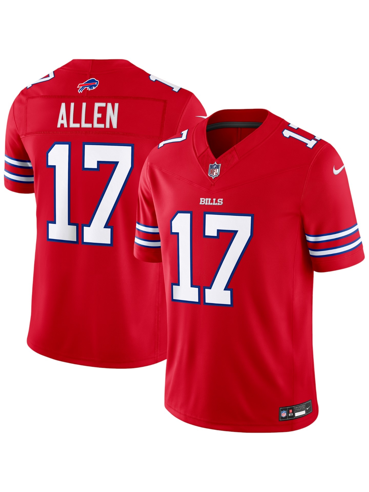 Josh Allen #17 Buffalo Bills Stitched Limited NFL Trikot Rot