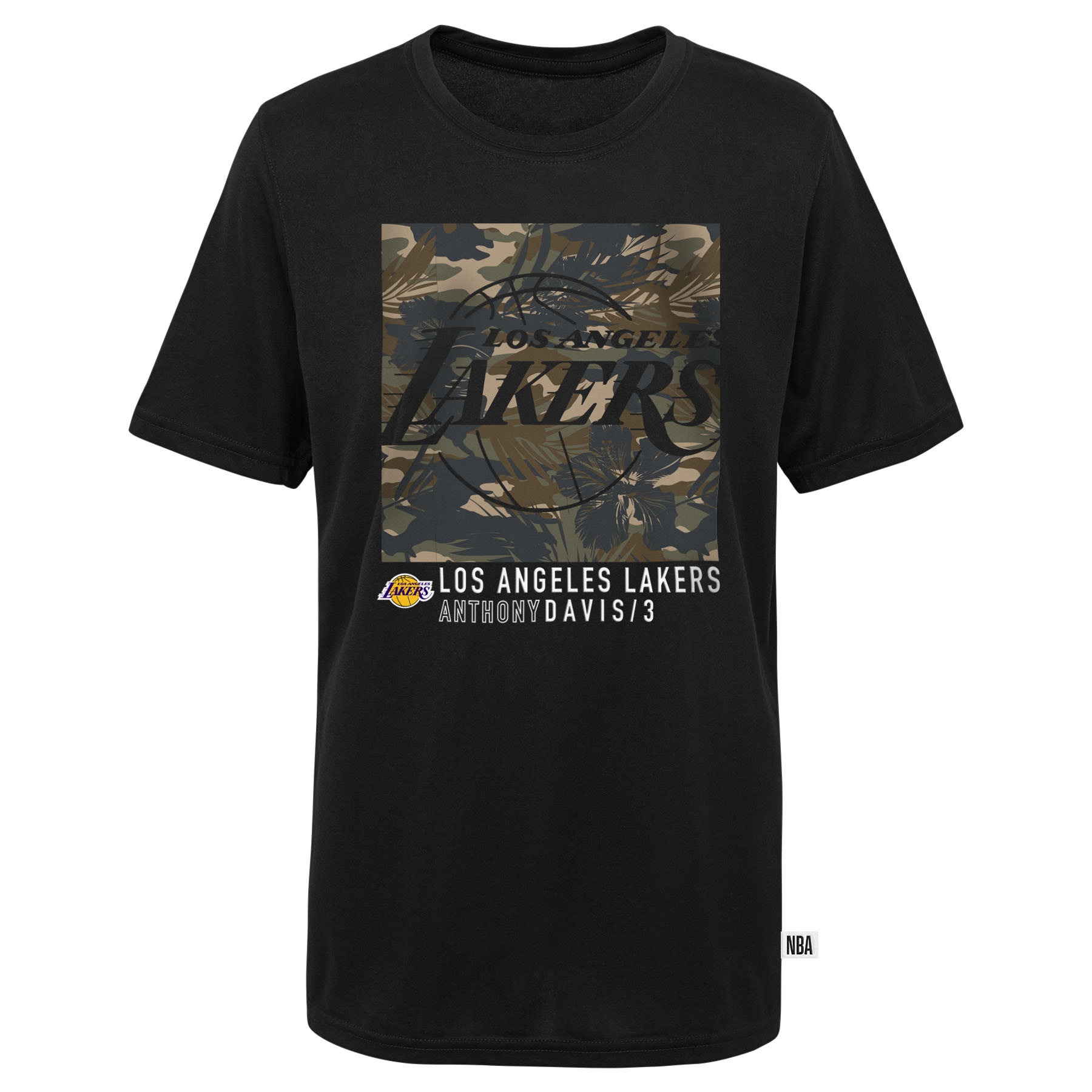 Los Angeles Lakers Anthony Davis Camo Logo NBA T-Shirt Schwarz