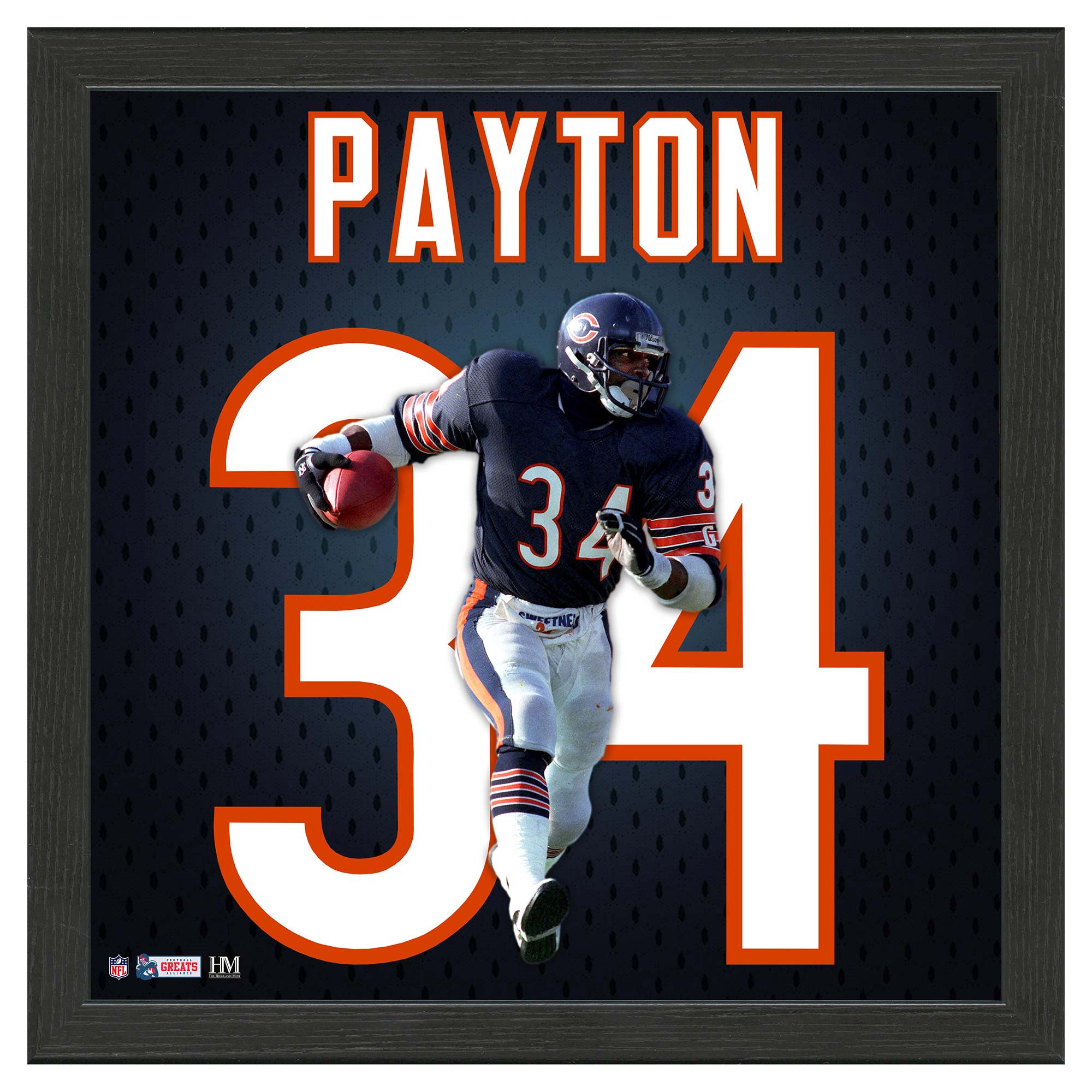 Walter Payton #34 Chicago Bears Impact Jersey Gerahmtes NFL Bild