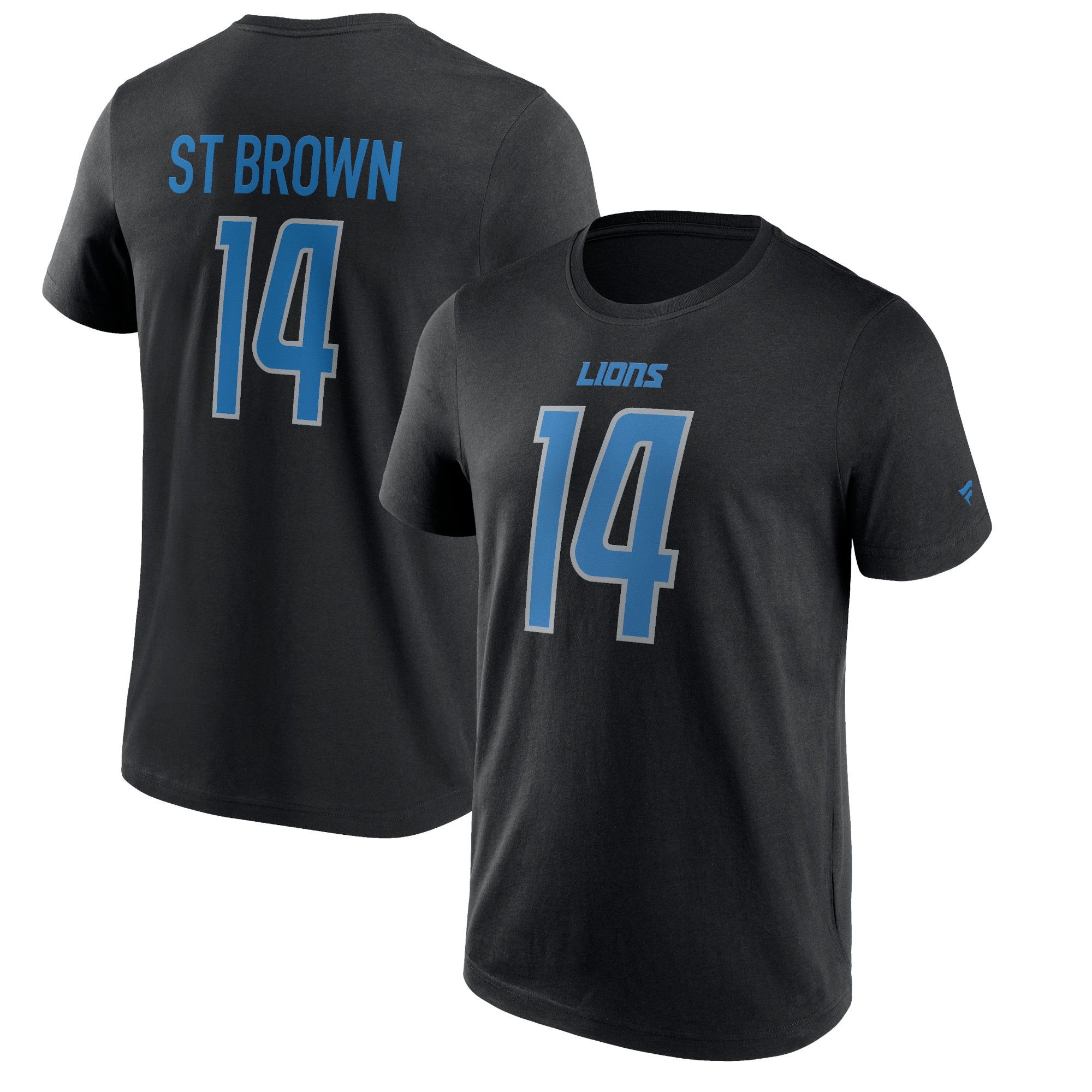 Amon-Ra St. Brown #14 Detroit Lions Player NFL T-Shirt Schwarz