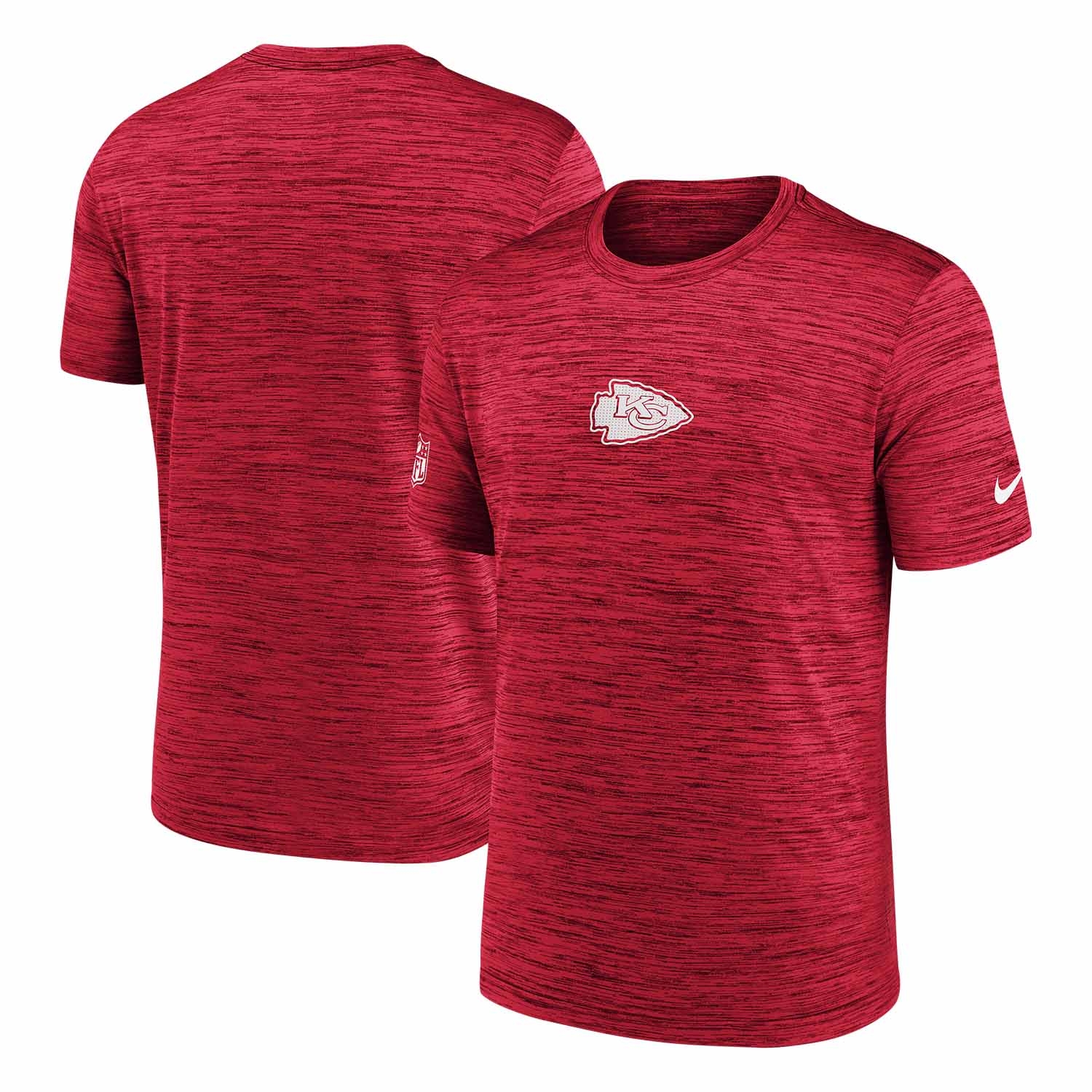 Kansas City Chiefs 2025 NFL Sideline Nike Velocity Performance T-Shirt Rot