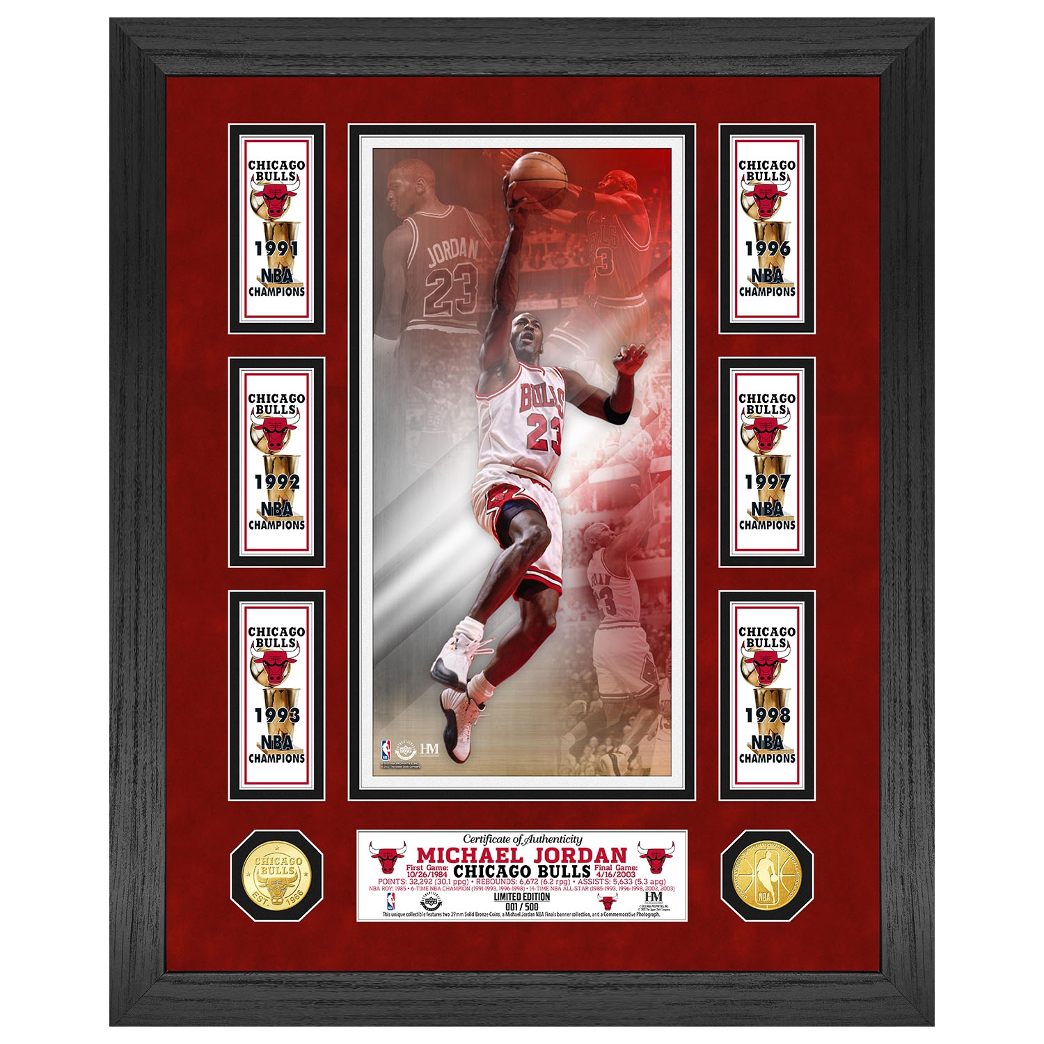 Highland Mint Michael Jordan Chicago Bulls 6x NBA Finals Champ