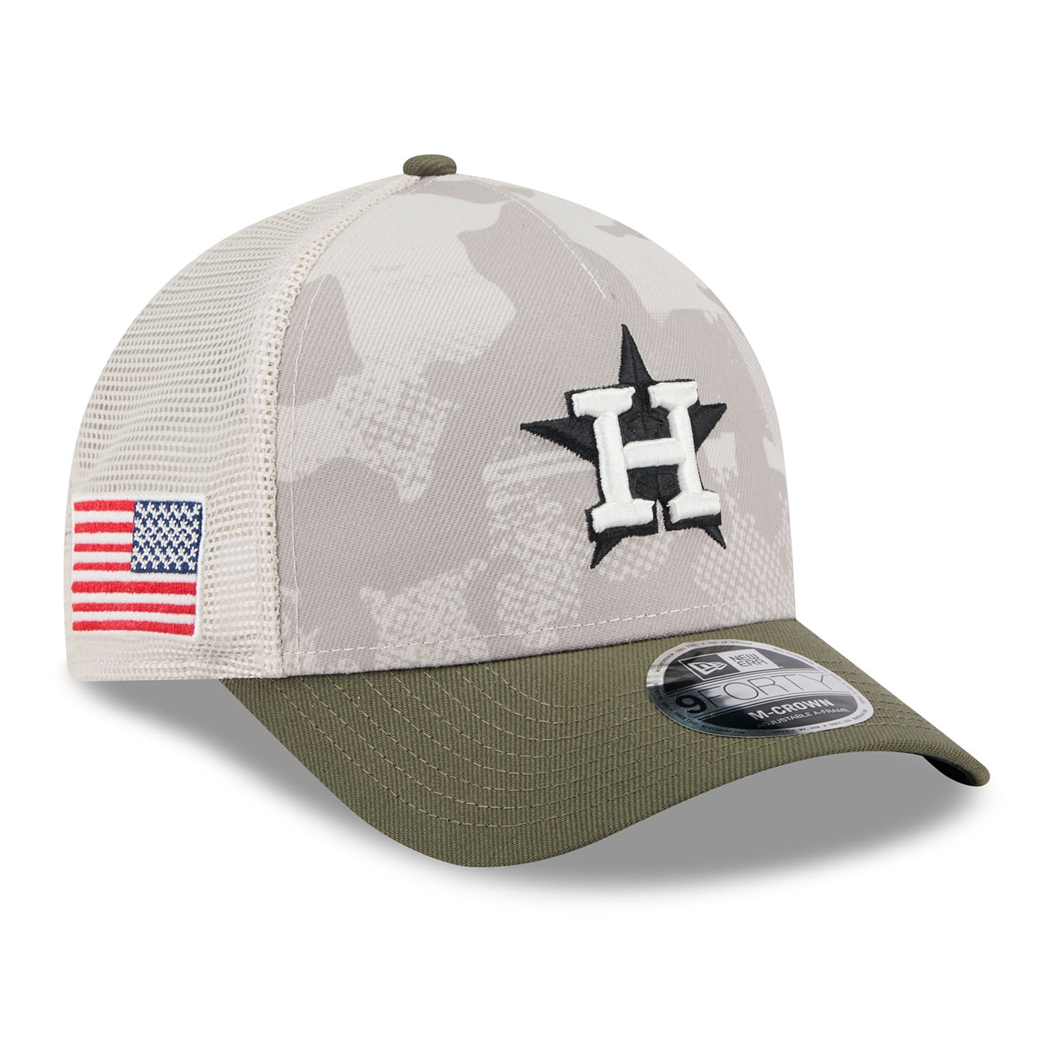 Houston Astros 2025 MLB Armed Forces 9FORTY M-Crown A-Frame Snapback Cap