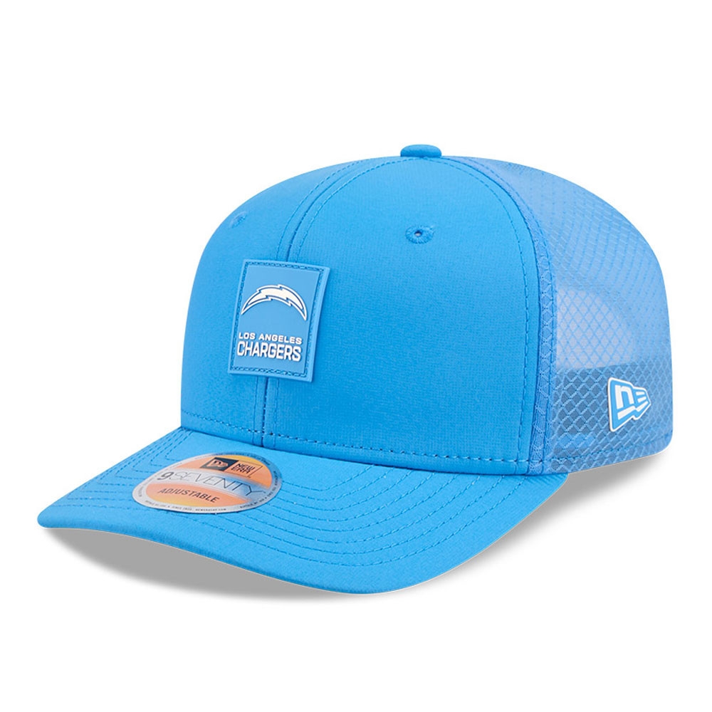 Los Angeles Chargers 2025 NFL On-Field Sideline 9SEVENTY Trucker Snapback Cap Blue