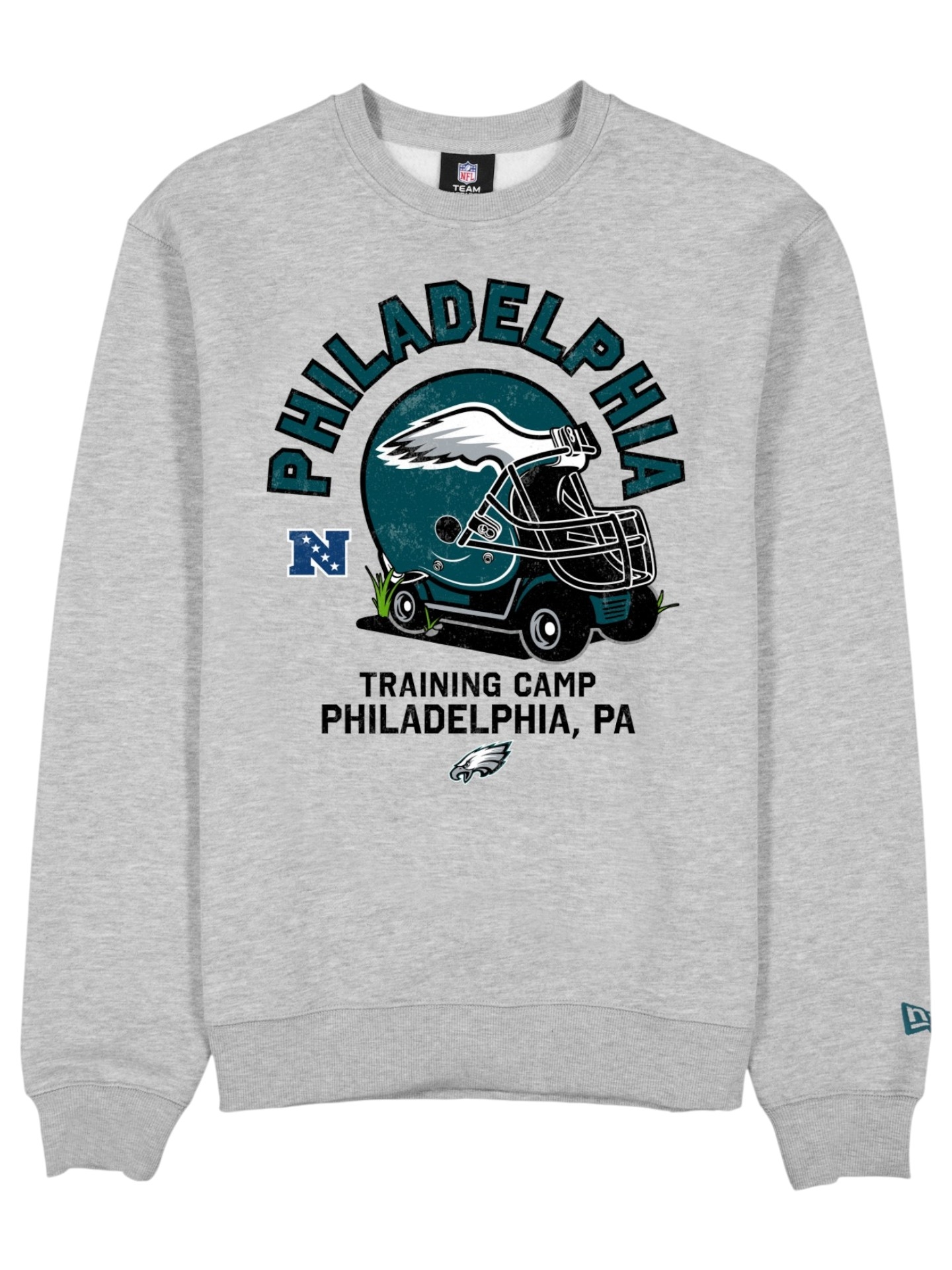 Philadelphia Eagles NFL Training Golf Cart Crew Neck Sweater Gray