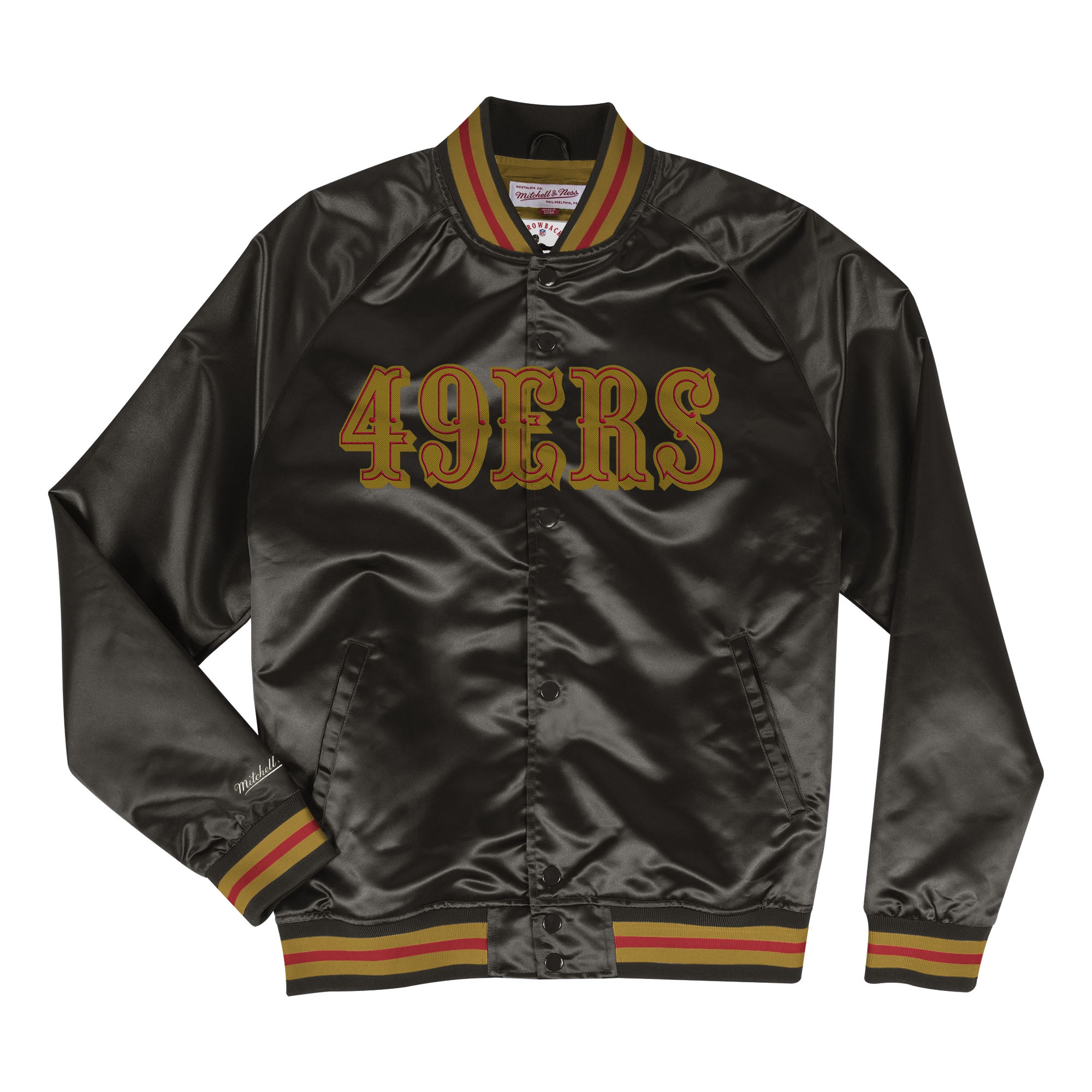 San Francisco 49ers Mitchell & Ness Lightweight Satin NFL Jacke Schwarz