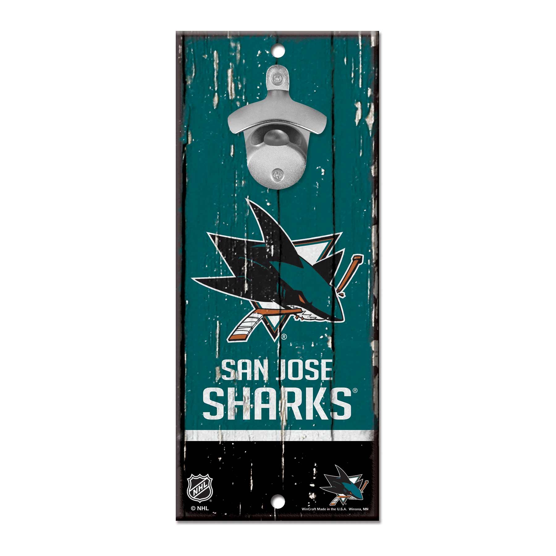 San Jose Sharks WinCraft NHL Schild mit Flaschenöffner