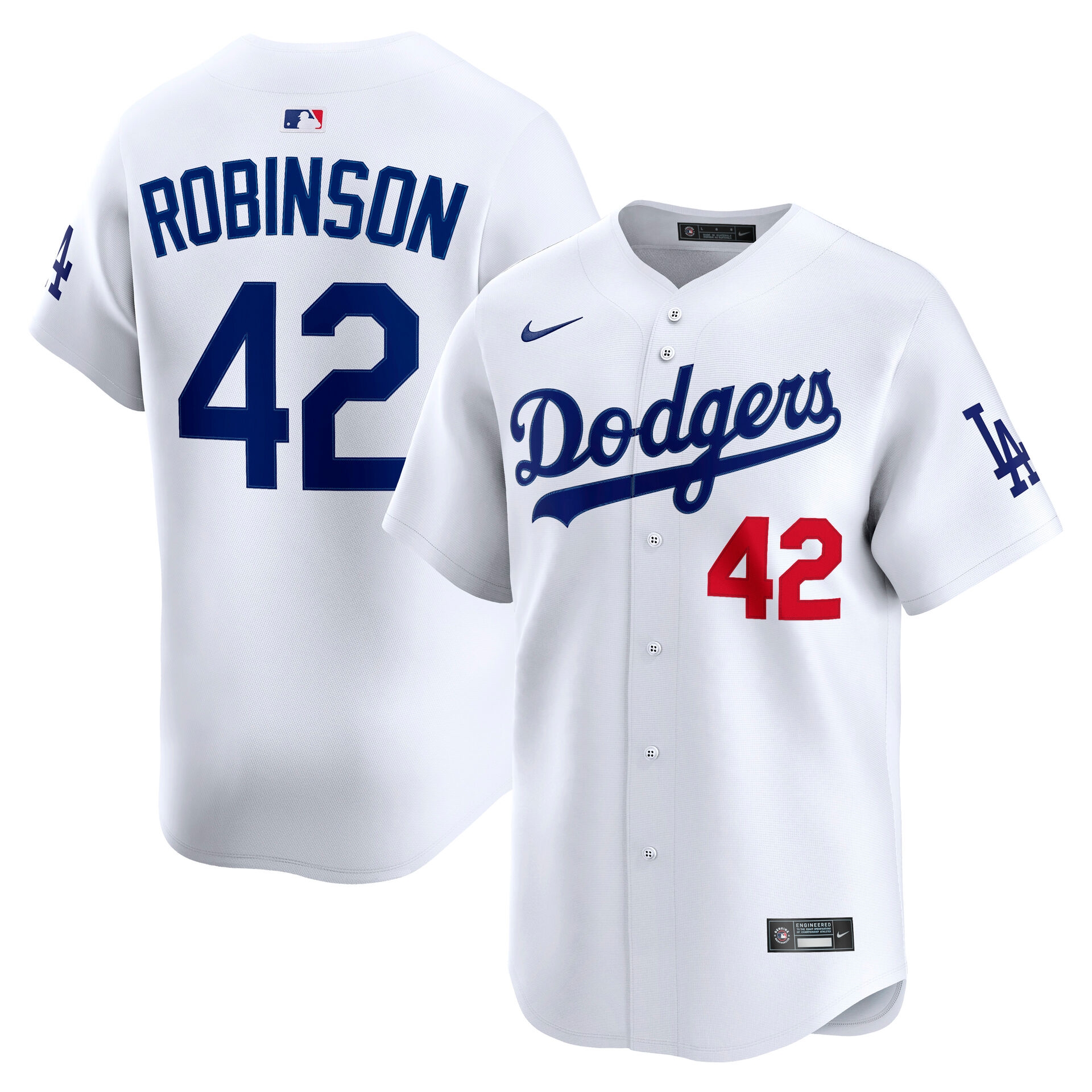 Jackie Robinson #42 Los Angeles Dodgers Limited MLB Trikot Home Weiß