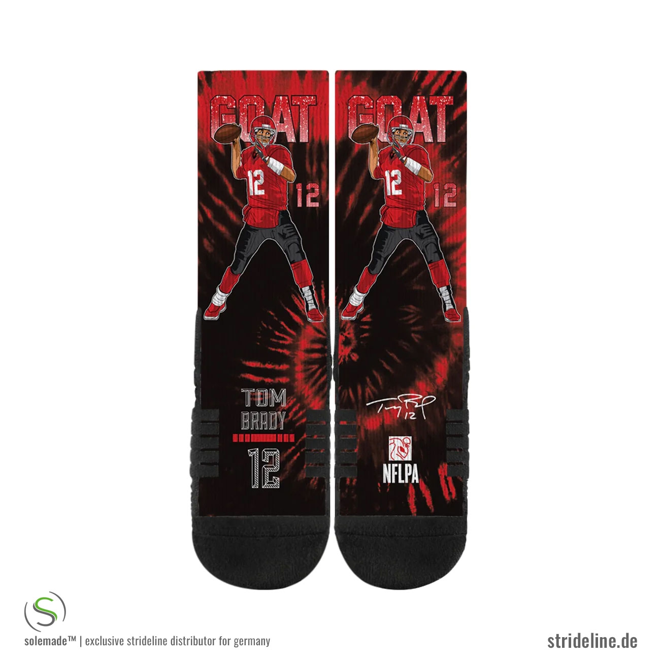 Tom Brady GOAT Tampa Bay Buccaneers Strideline Premium NFLPA Crew Socken