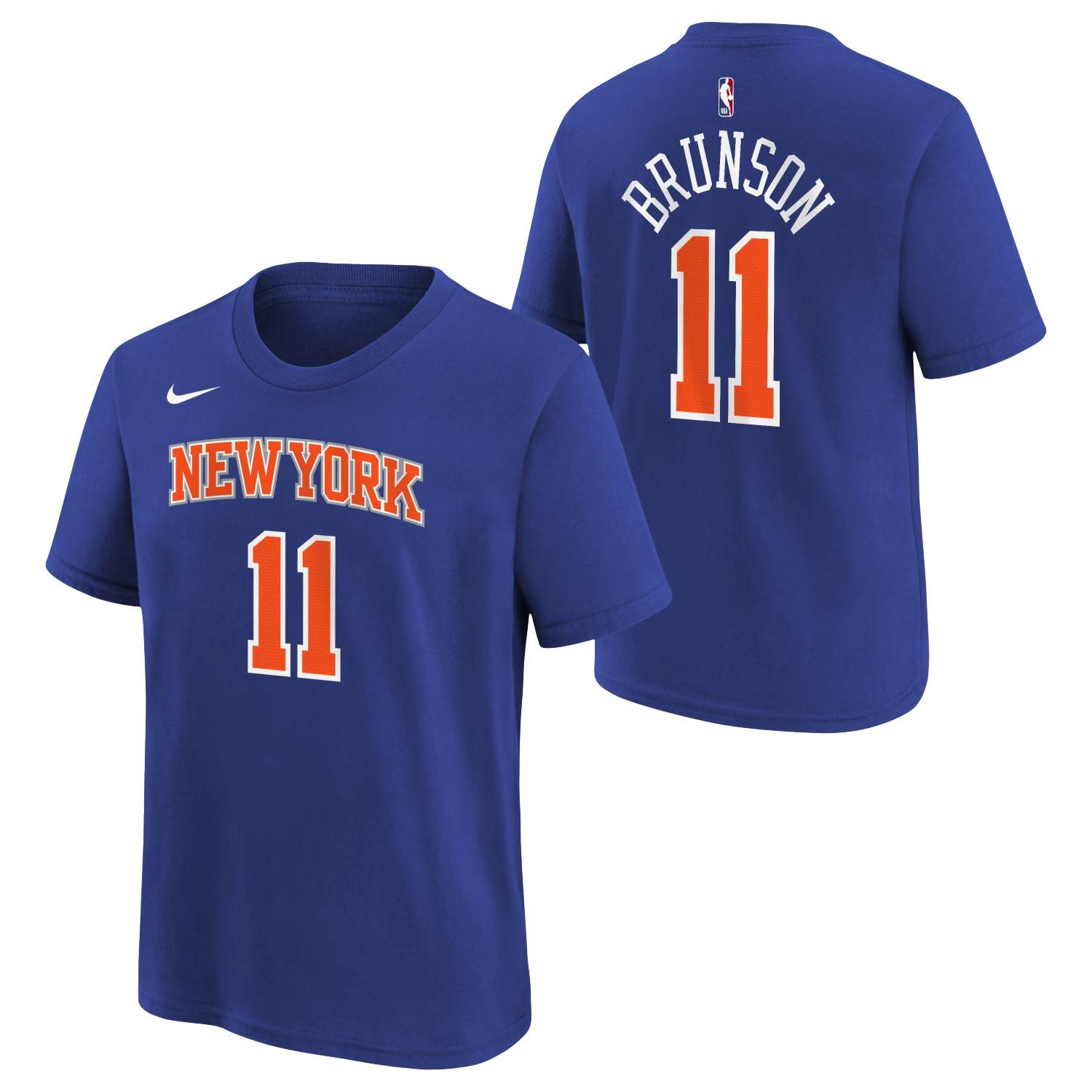 Nike Jalen Brunson #11 New York Knicks Player NBA T-Shirt Blue (YOUTH)