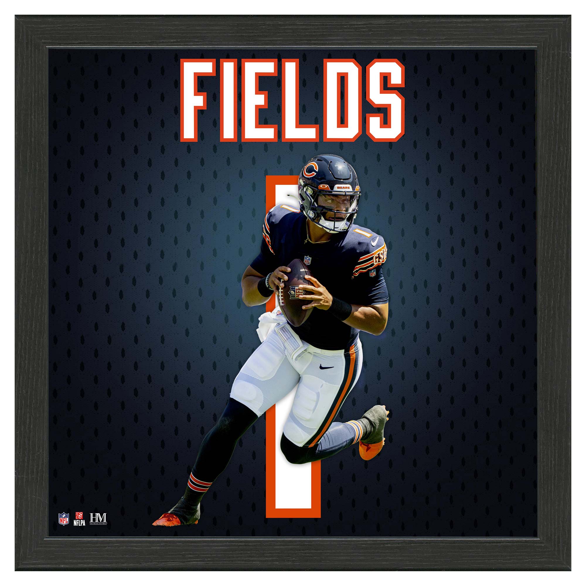 Justin Fields #1 Chicago Bears Impact Jersey Gerahmtes NFL Bild