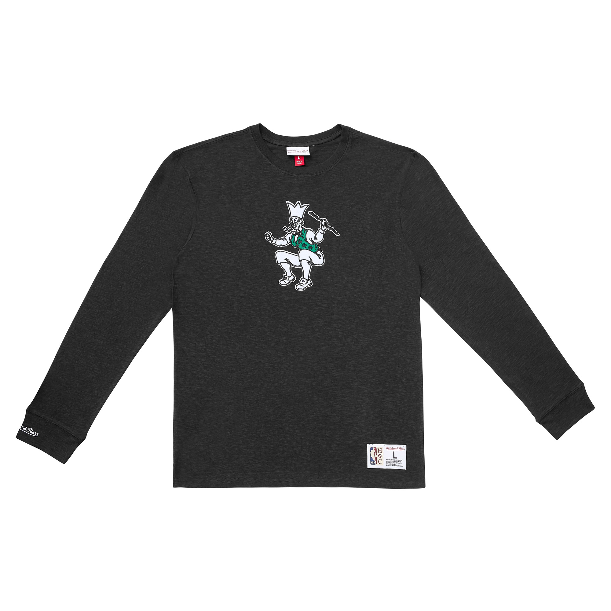 Boston Celtics Mitchell & Ness Legendary Slub NBA Longsleeve Shirt Schwarz