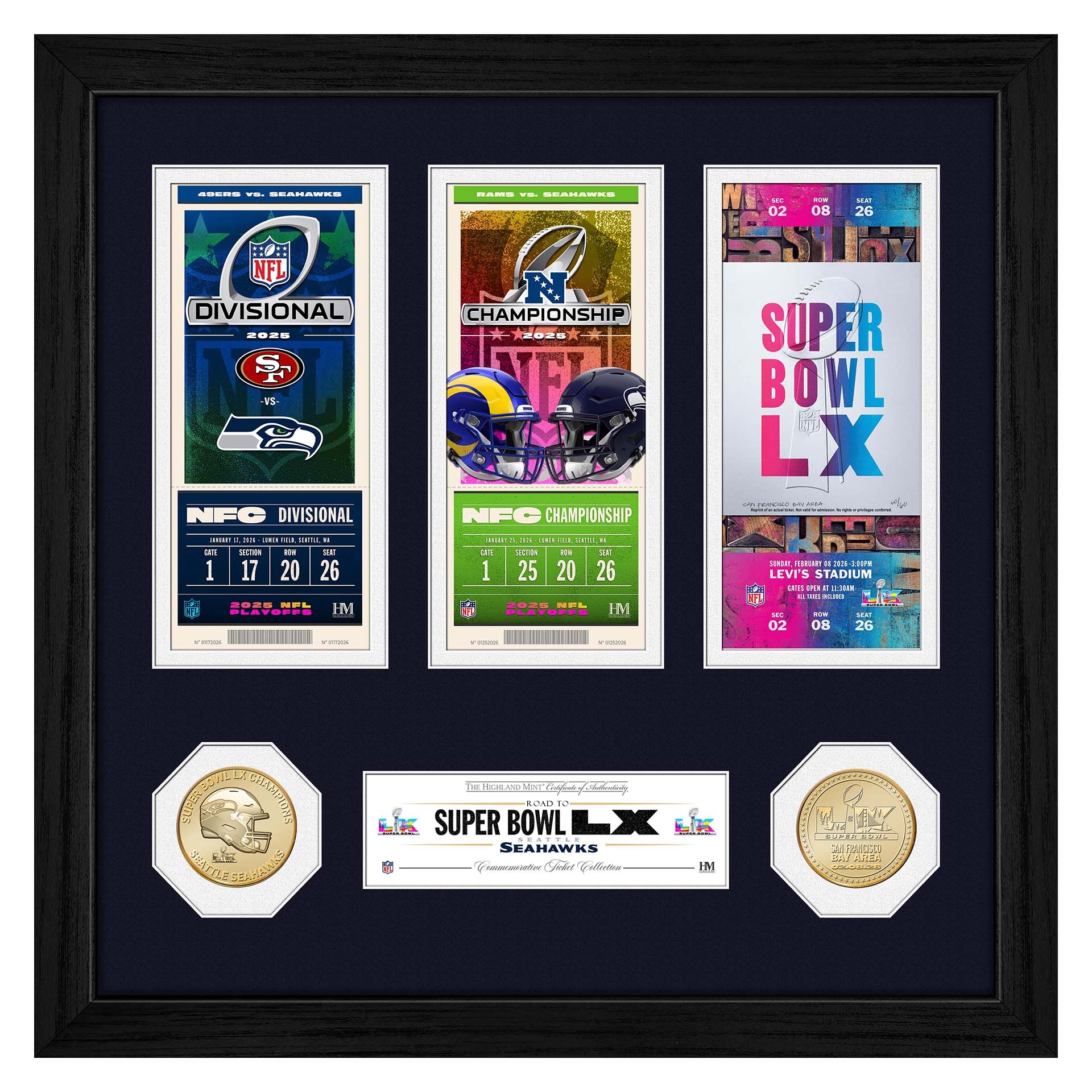 Seattle Seahawks Road to Super Bowl LX Tickets Bronze Coins NFL Bild