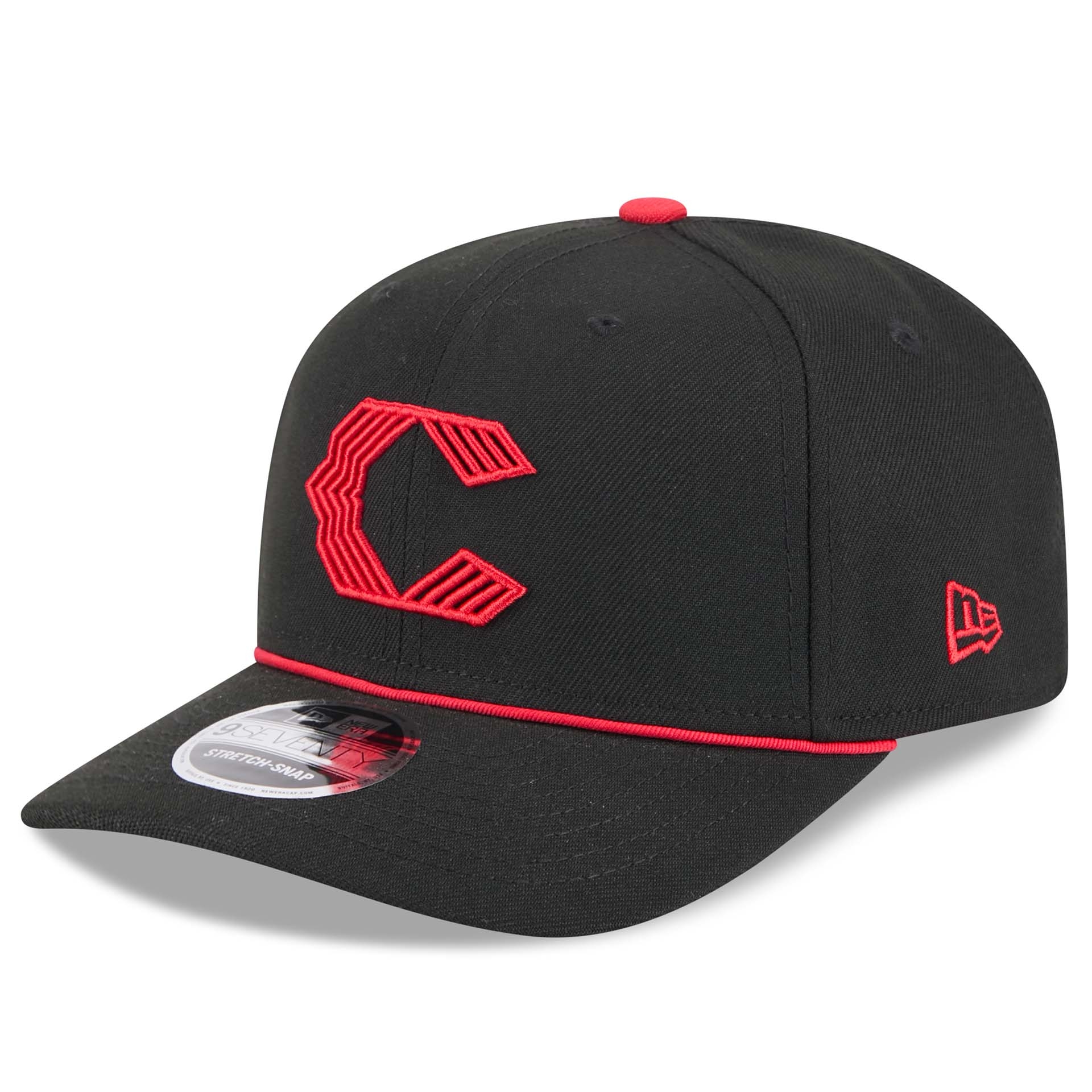 Cincinnati Reds MLB City Connect Stretch-Snap 9SEVENTY Cap Schwarz