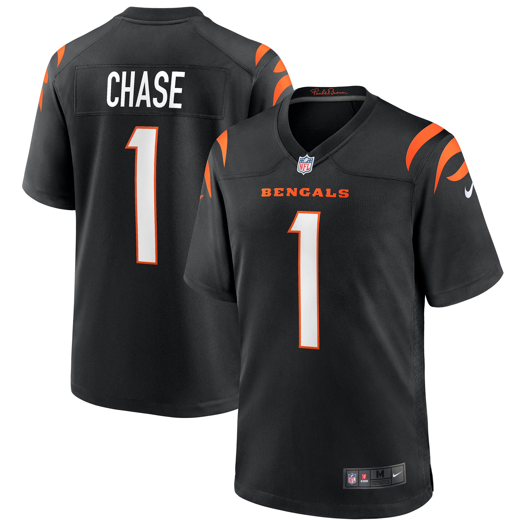 Ja'Marr Chase #1 Cincinnati Bengals Nike Game NFL Football Trikot Schwarz