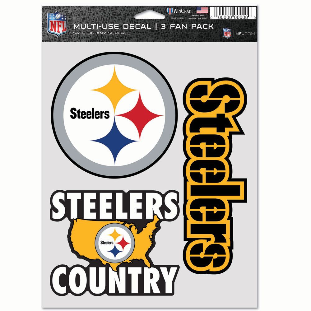 Pittsburgh Steelers Multi-Use NFL Aufkleber-Set (3 Stk.)