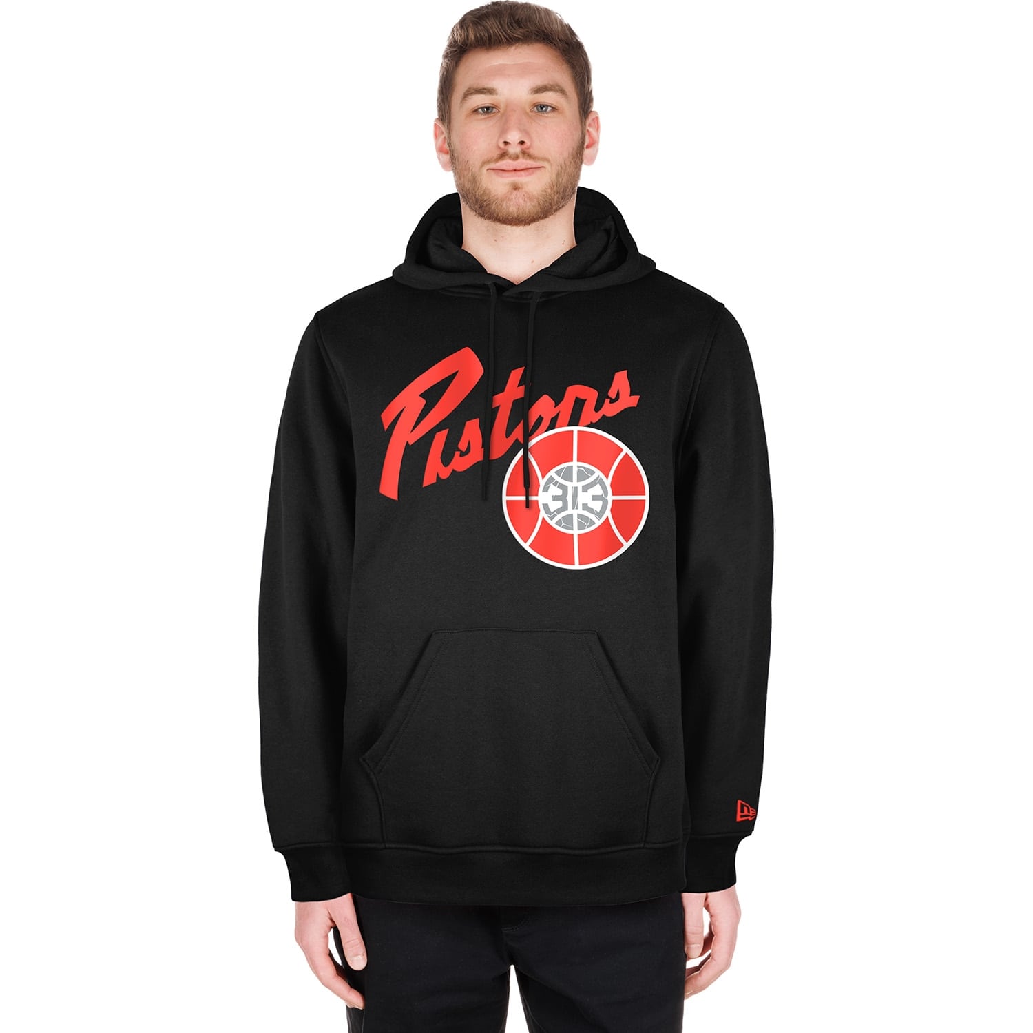Detroit Pistons 2024 NBA City Edition New Era Hoodie Schwarz