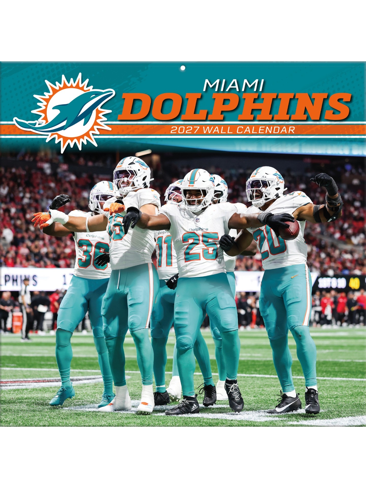 Miami Dolphins 2027 NFL Team Wall Calendar