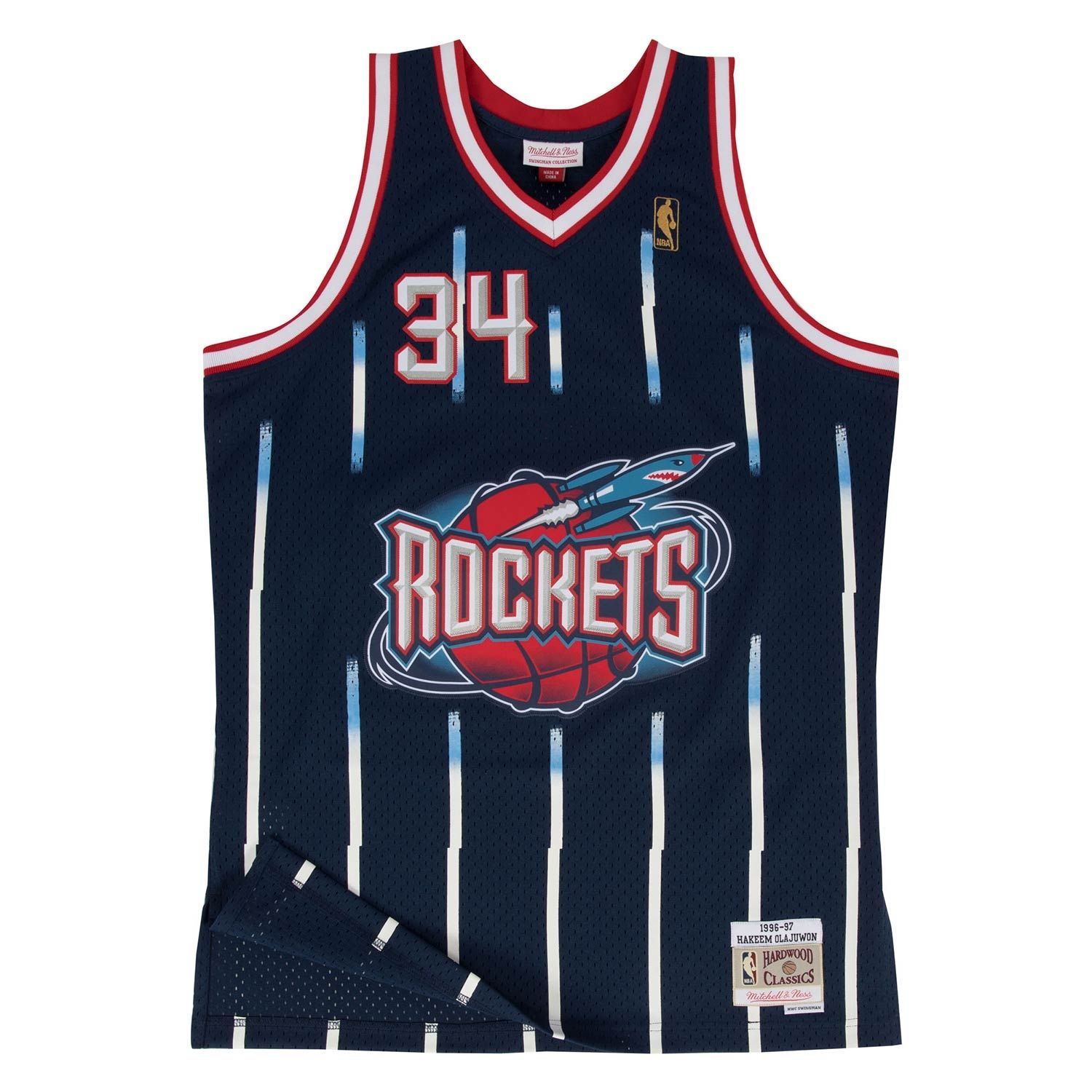 Hakeem Olajuwon #34 Houston Rockets 1996-97 Swingman NBA Trikot Navy